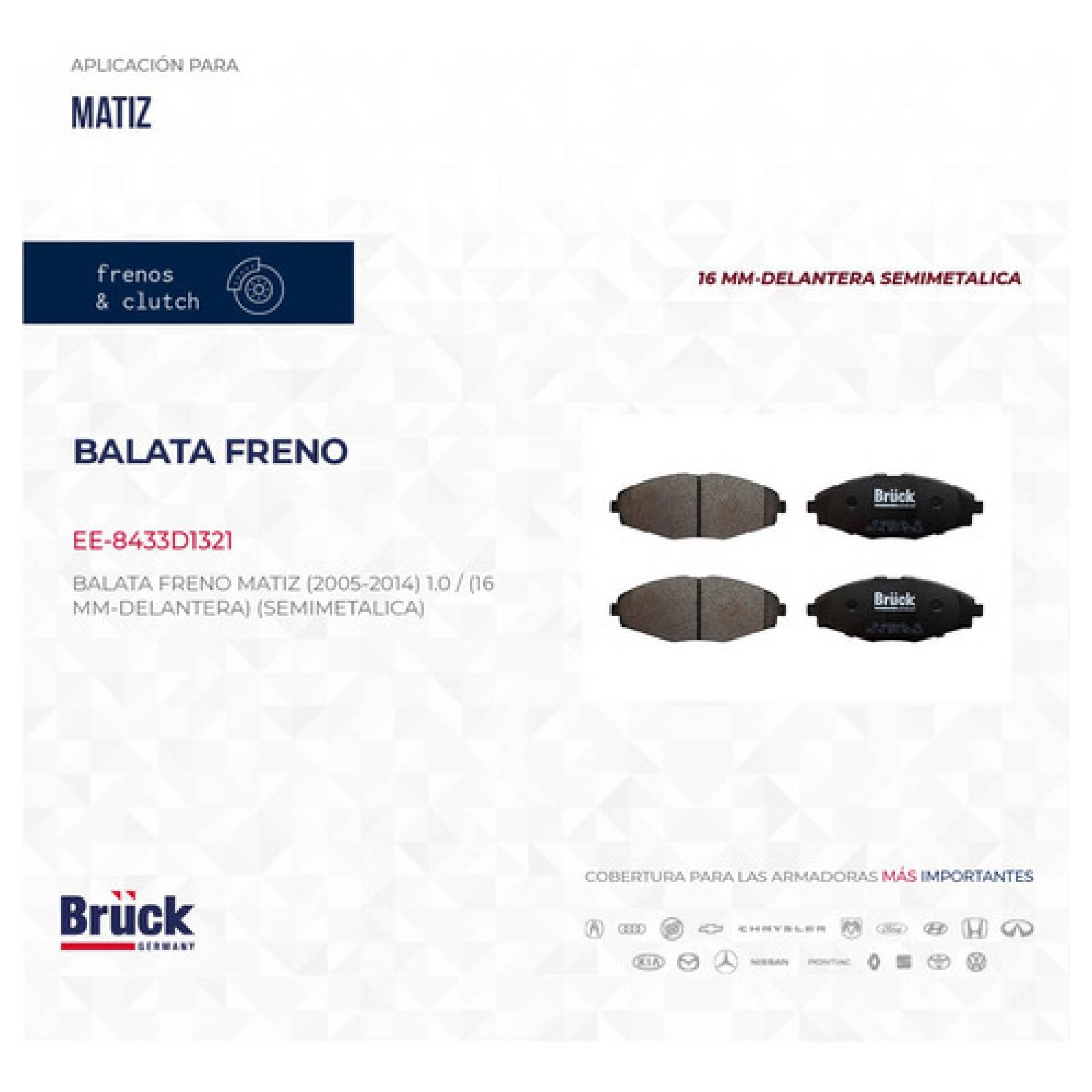 Balatas Pontiac Matiz 2005 1.0 Delanteras Euroespaña