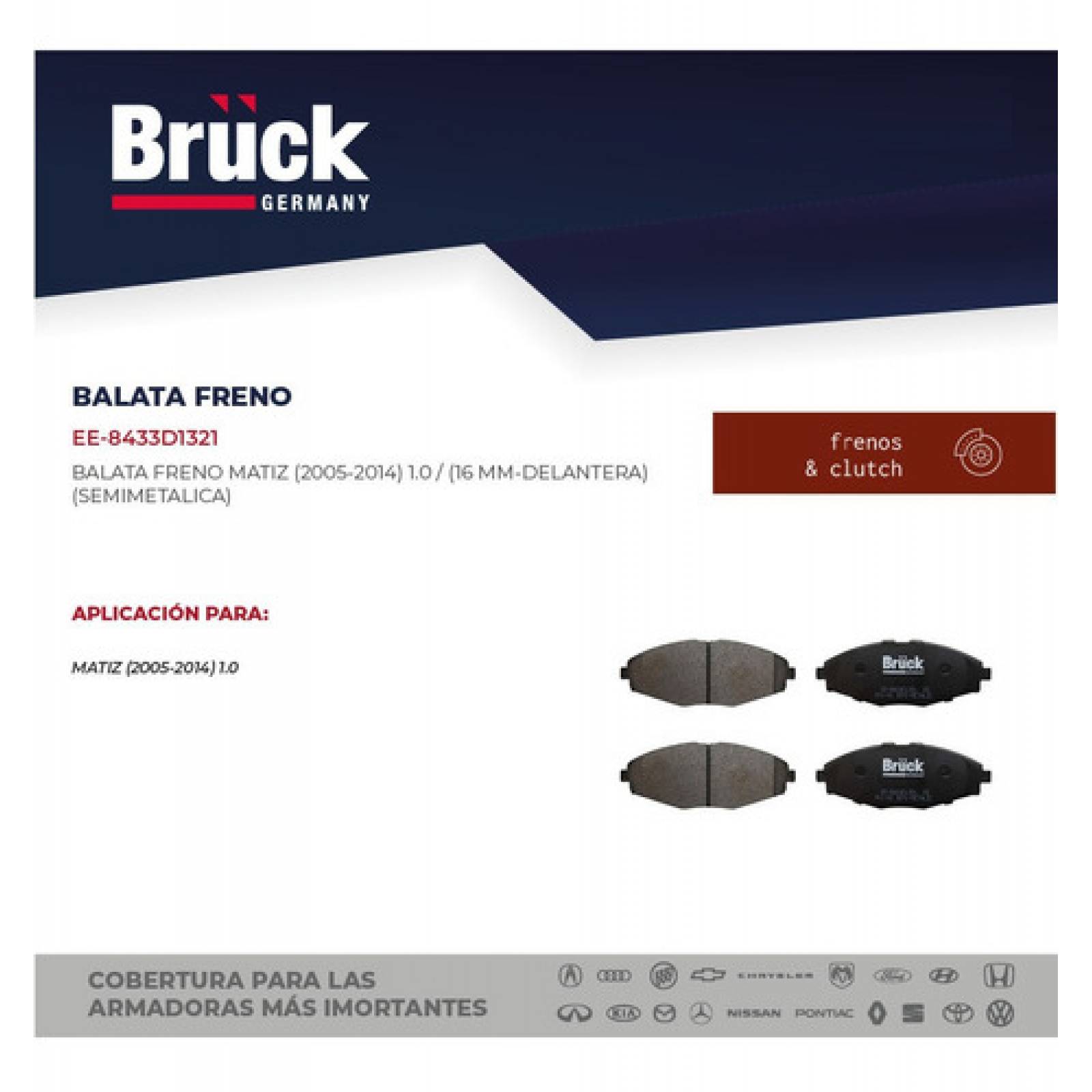 Balatas Pontiac Matiz 2005 1.0 Delanteras Euroespaña