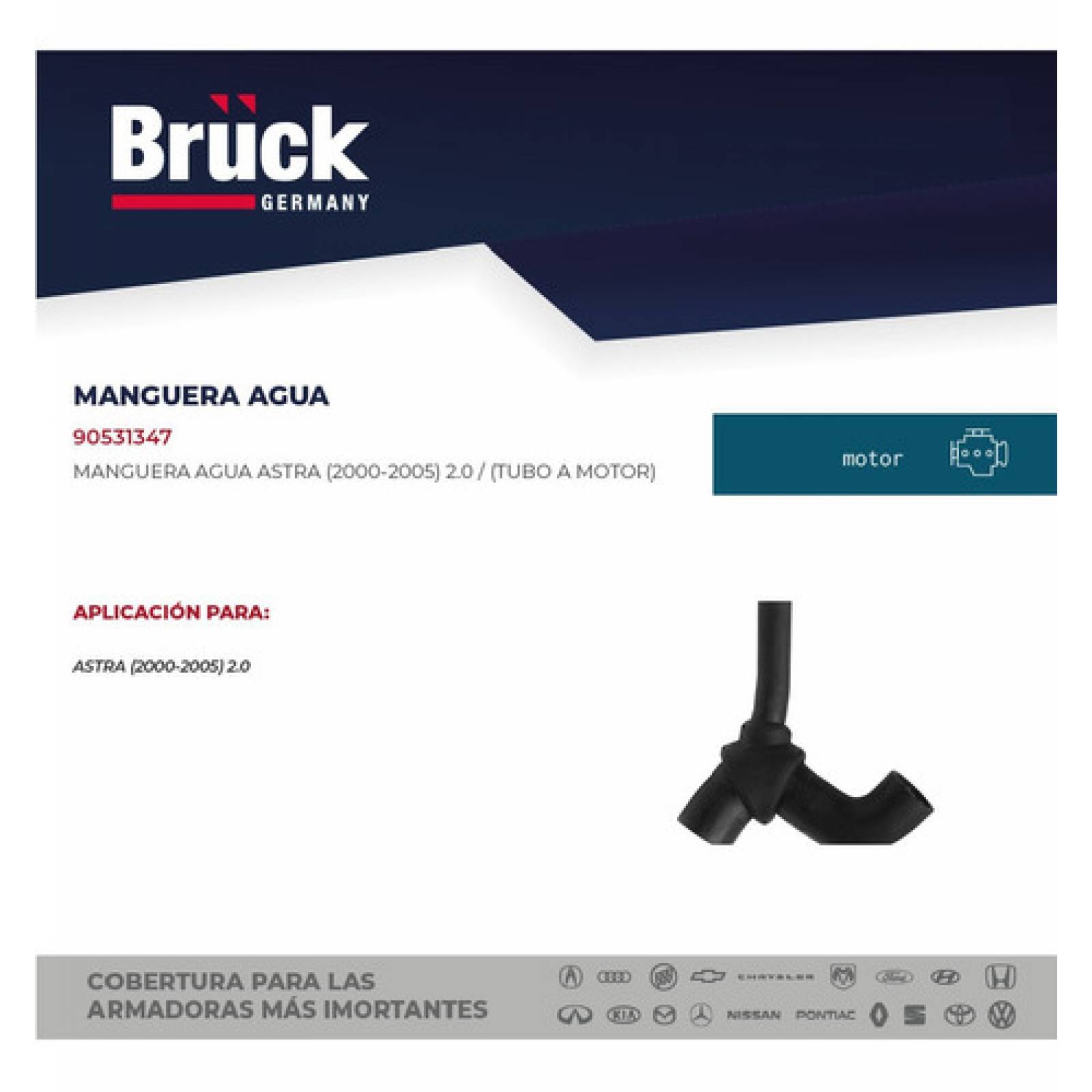 Manguera De Agua Astra 04-06 2.0 Lts De Tubo A Motor 