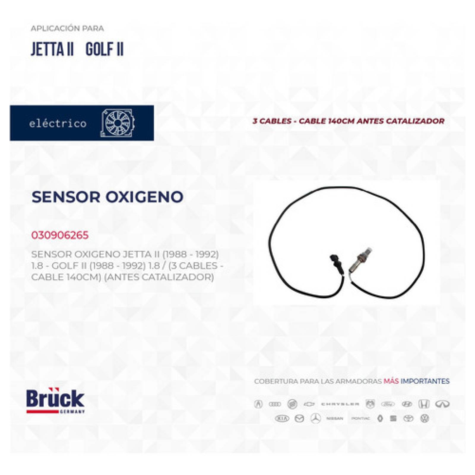 Sensor Oxigeno Jetta Golf A2 87 - 92 Fbu Antes Catalizador