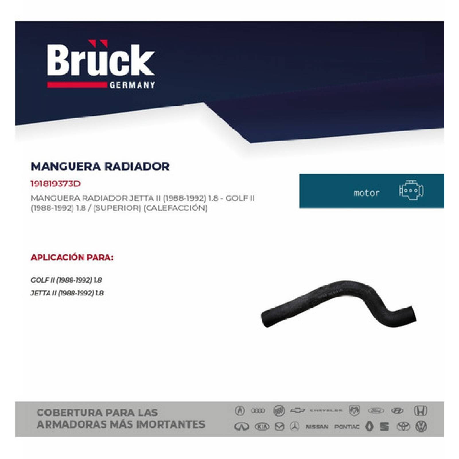 Manguera Superior Defroster Calefaccion Golf Jetta A2 Bruck
