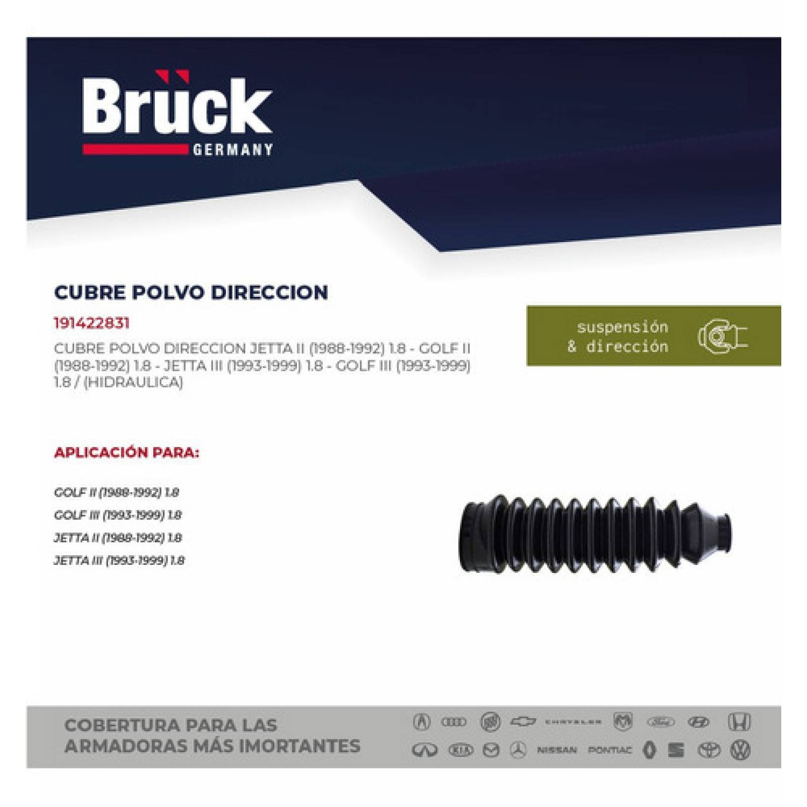 Cubrepolvo Direccion Jetta Golf A2 87 88 89 90 91 92 Hid