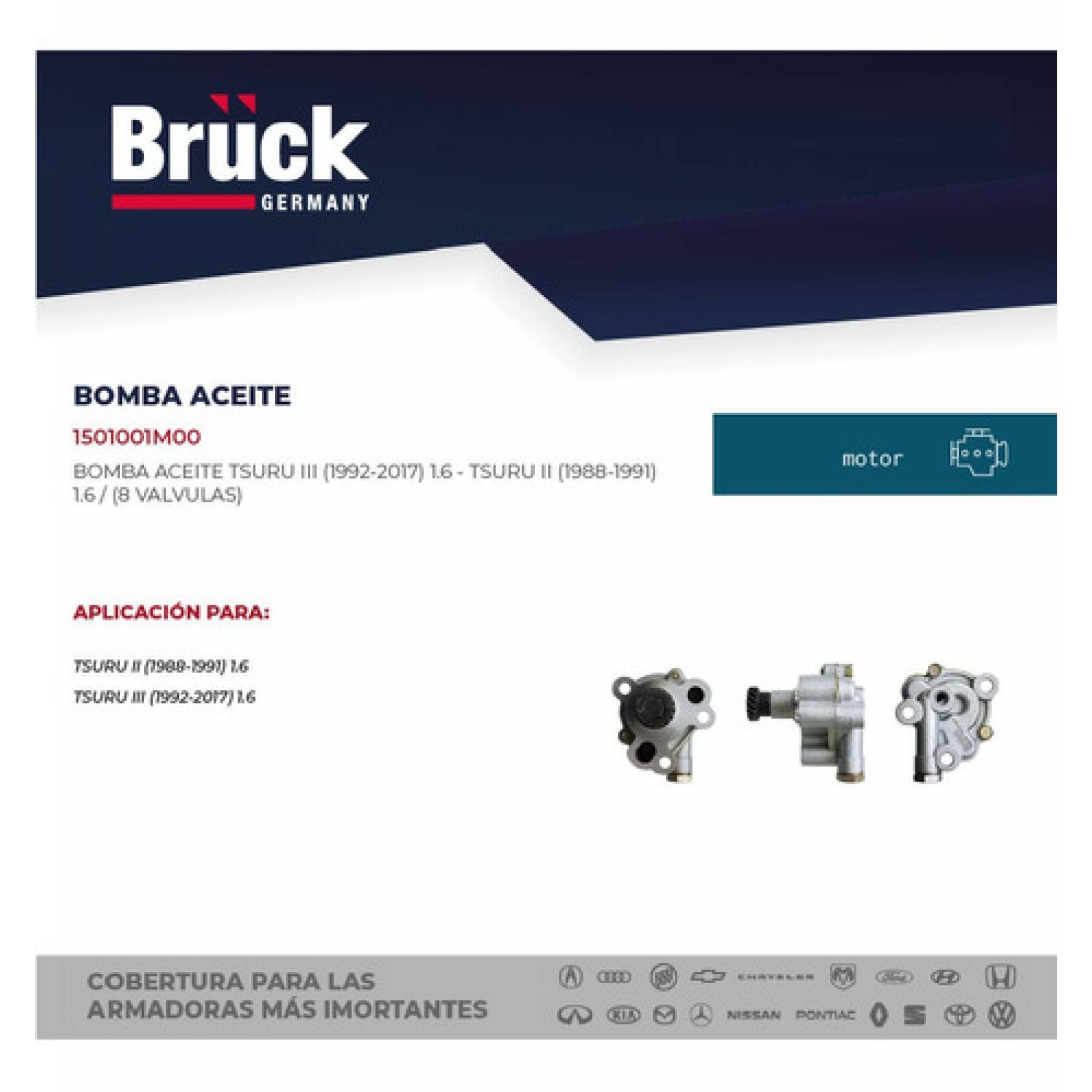 Bomba Aceite Tsuru I I Y I I I 88 - 92 8 Valvulas, Bruck