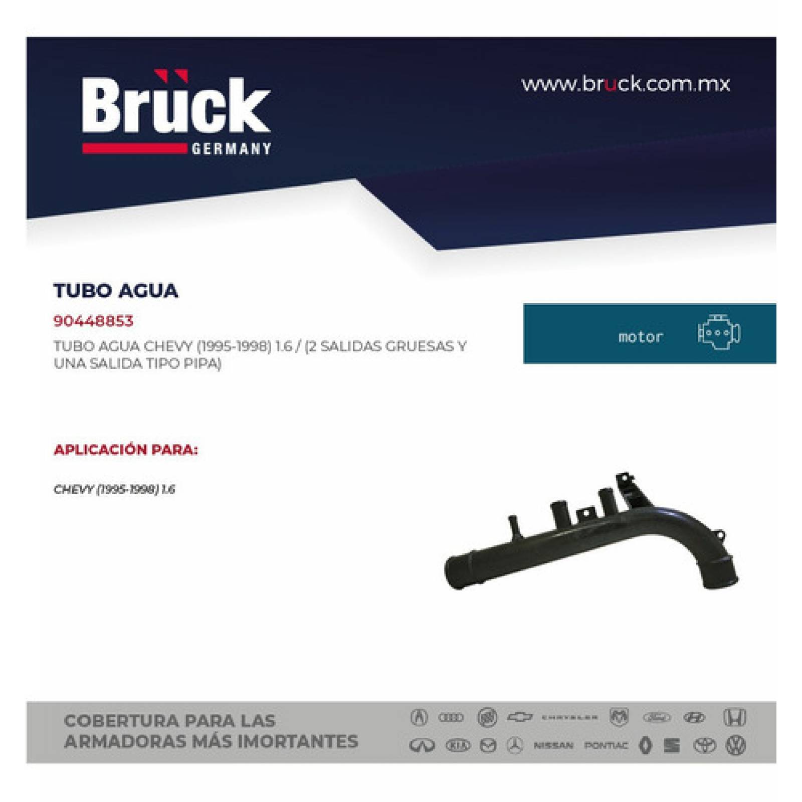 Tubo Agua Chevy 94-98 2 Salidas Gruesas Y 1 Salida T/pipa