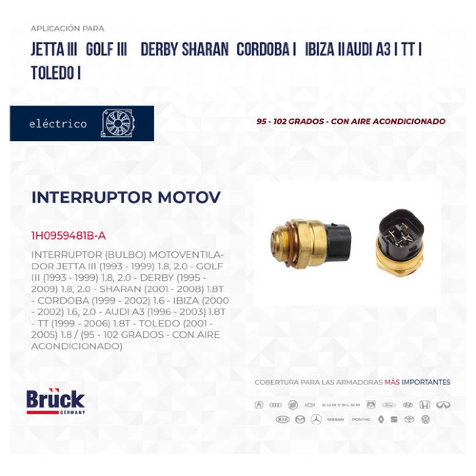 Bulbo Sensor Motoventilador Derby 2002 1.8