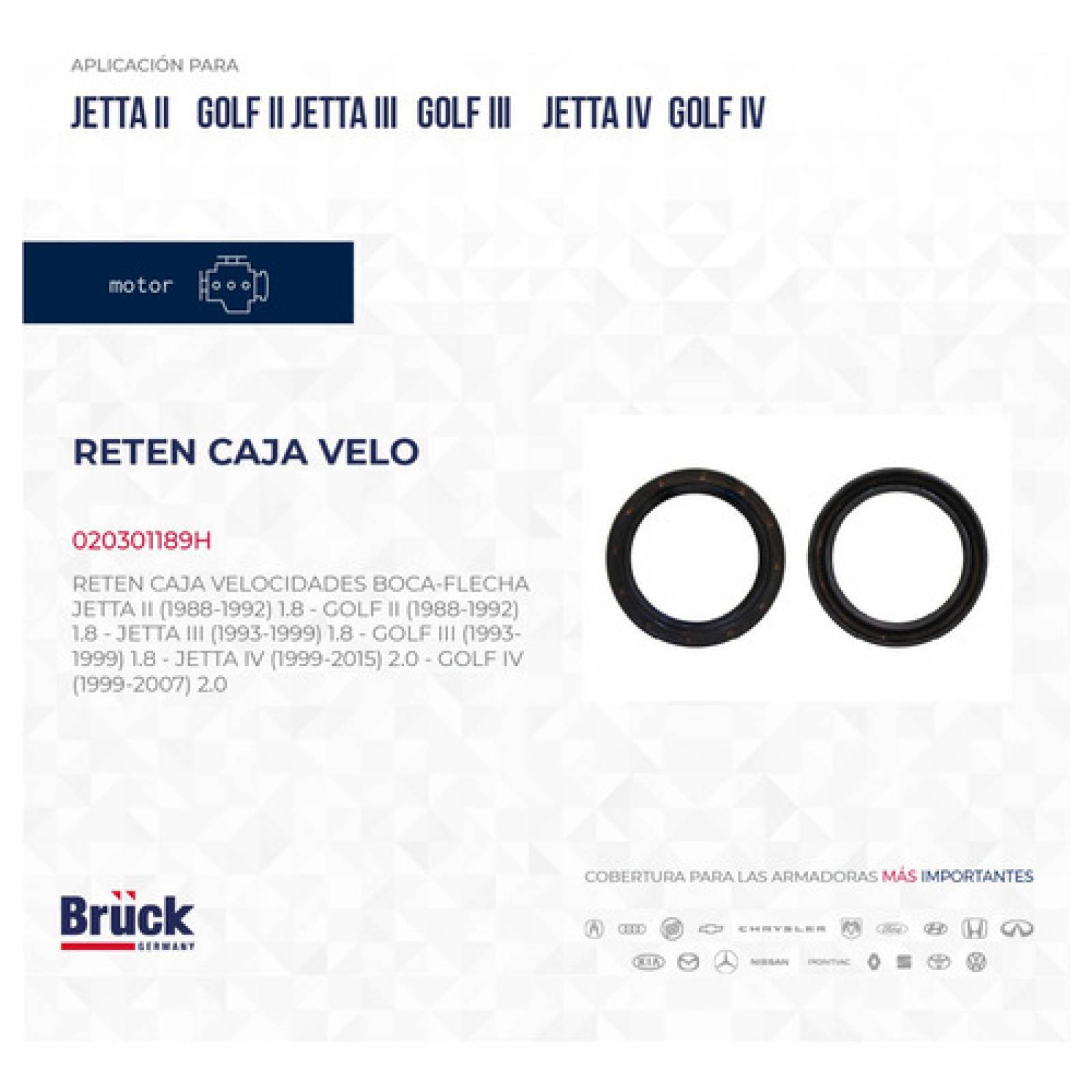 Reten Caja Velocidades Golf Jetta A2 A3 A4 Clasico 87-17 