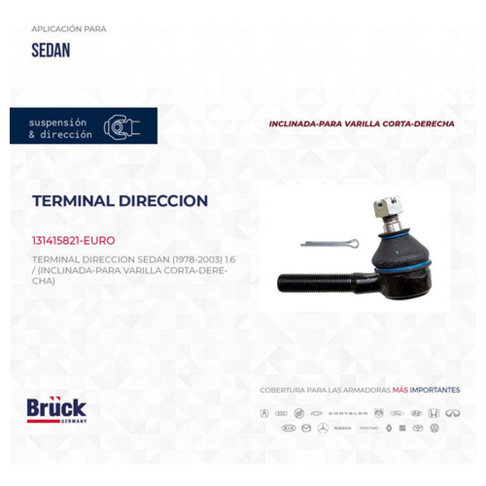 Terminal Direccion Vw Vocho Sedan Derecho P/ Varilla Corta