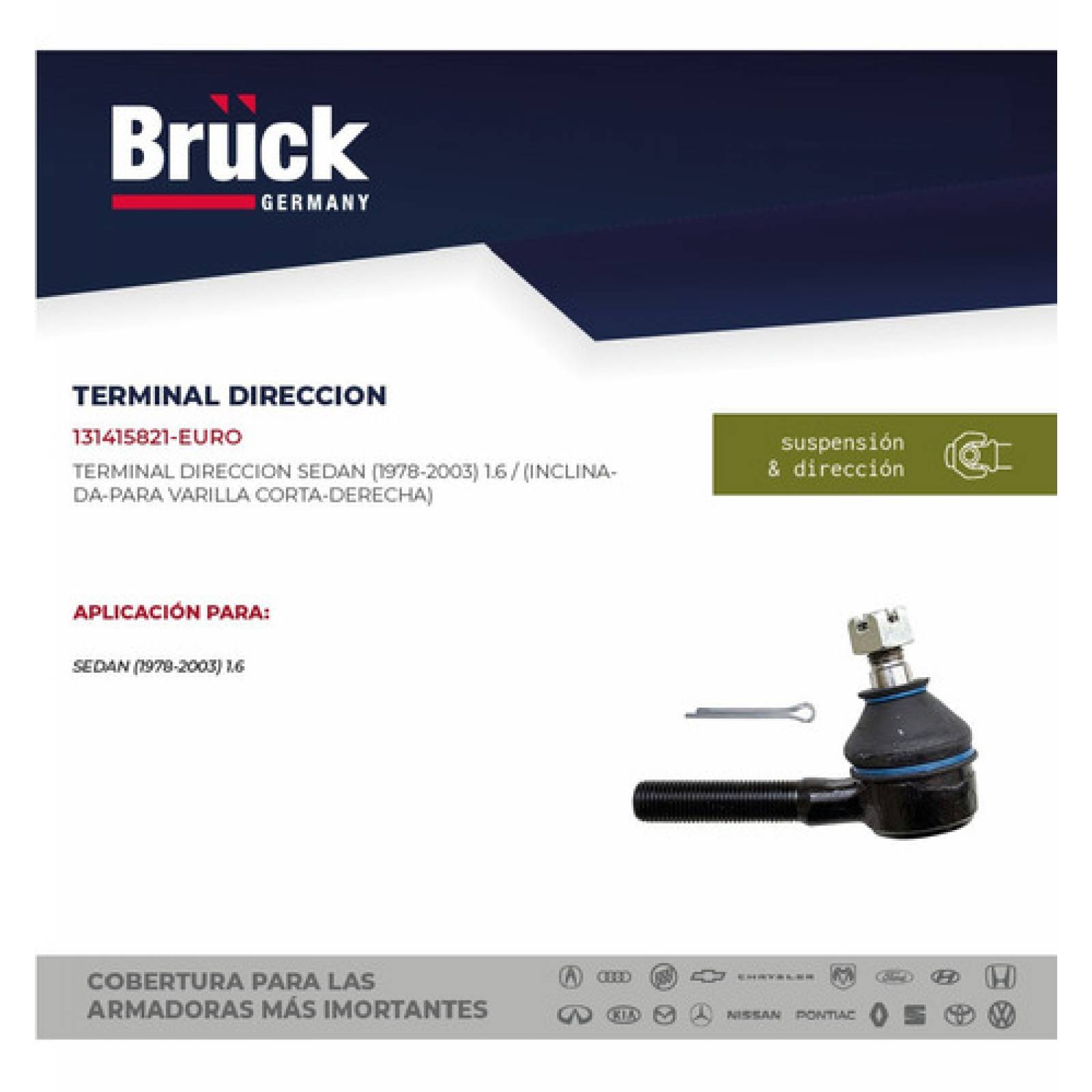 Terminal Direccion Vw Vocho Sedan Derecho P/ Varilla Corta