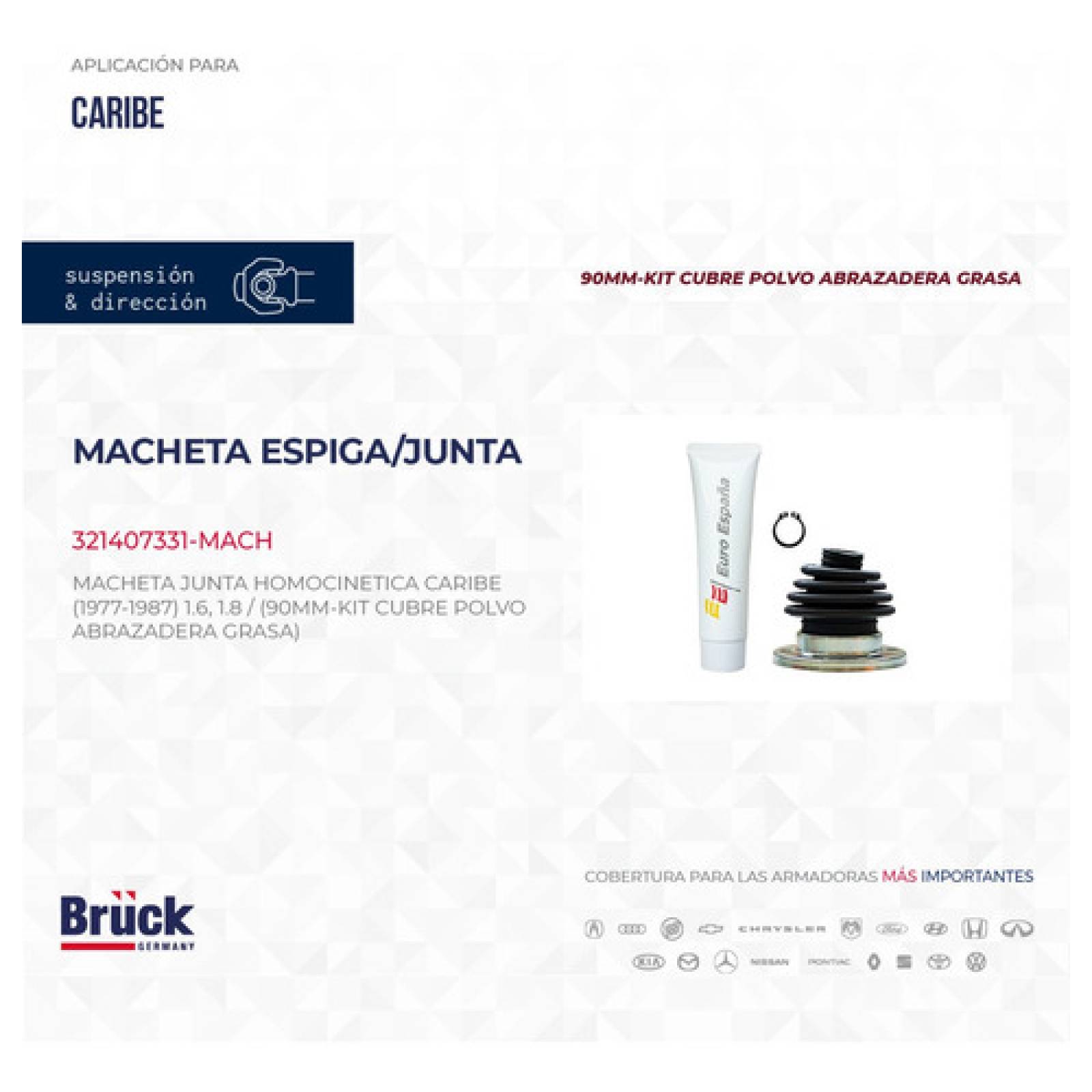 Macheta Golf Jetta A2 87-92 Caribe 90 Mm Interior Lado Caja