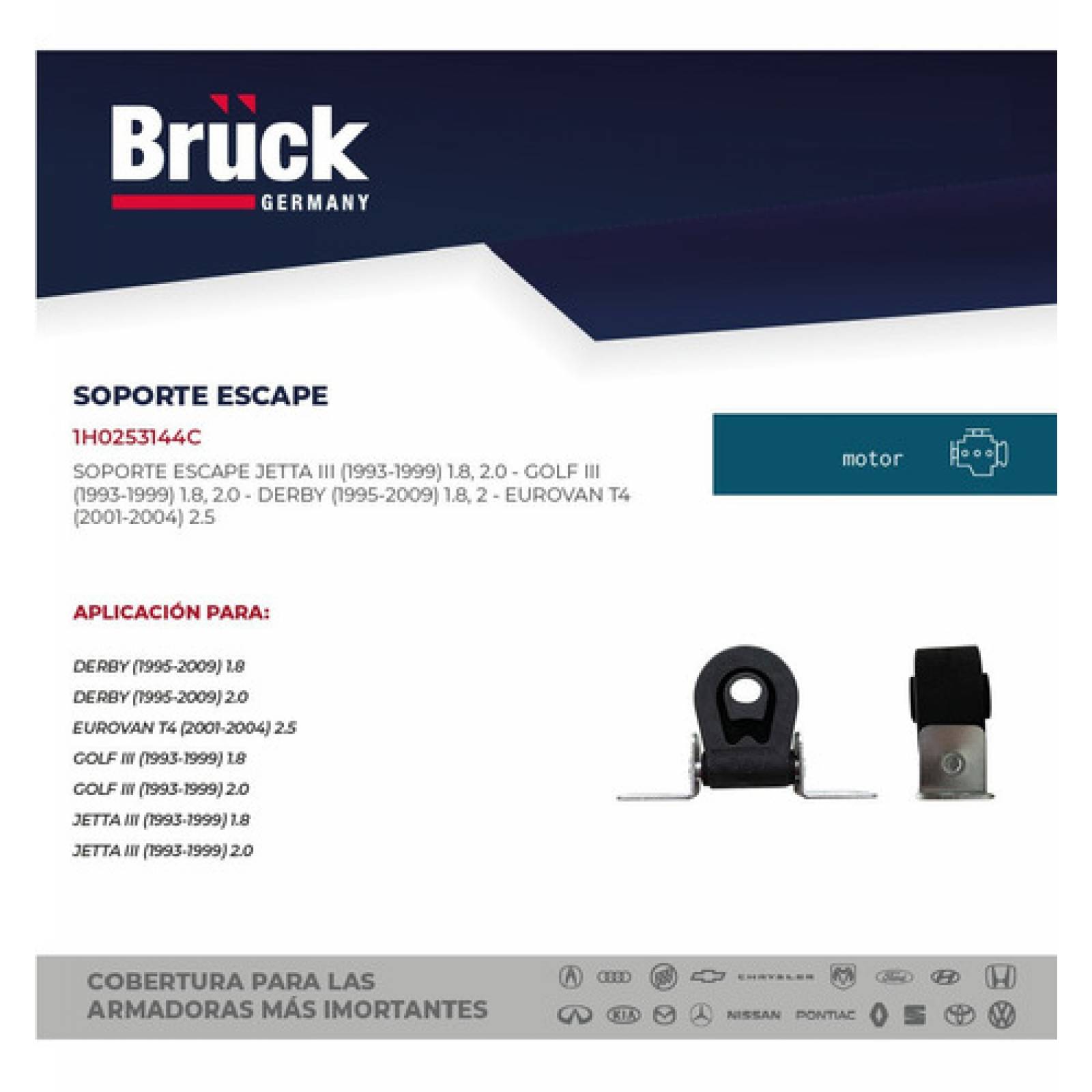 Soporte Escape Jetta Golf A3 93 - 96 97 98 99 Derby Eurovan