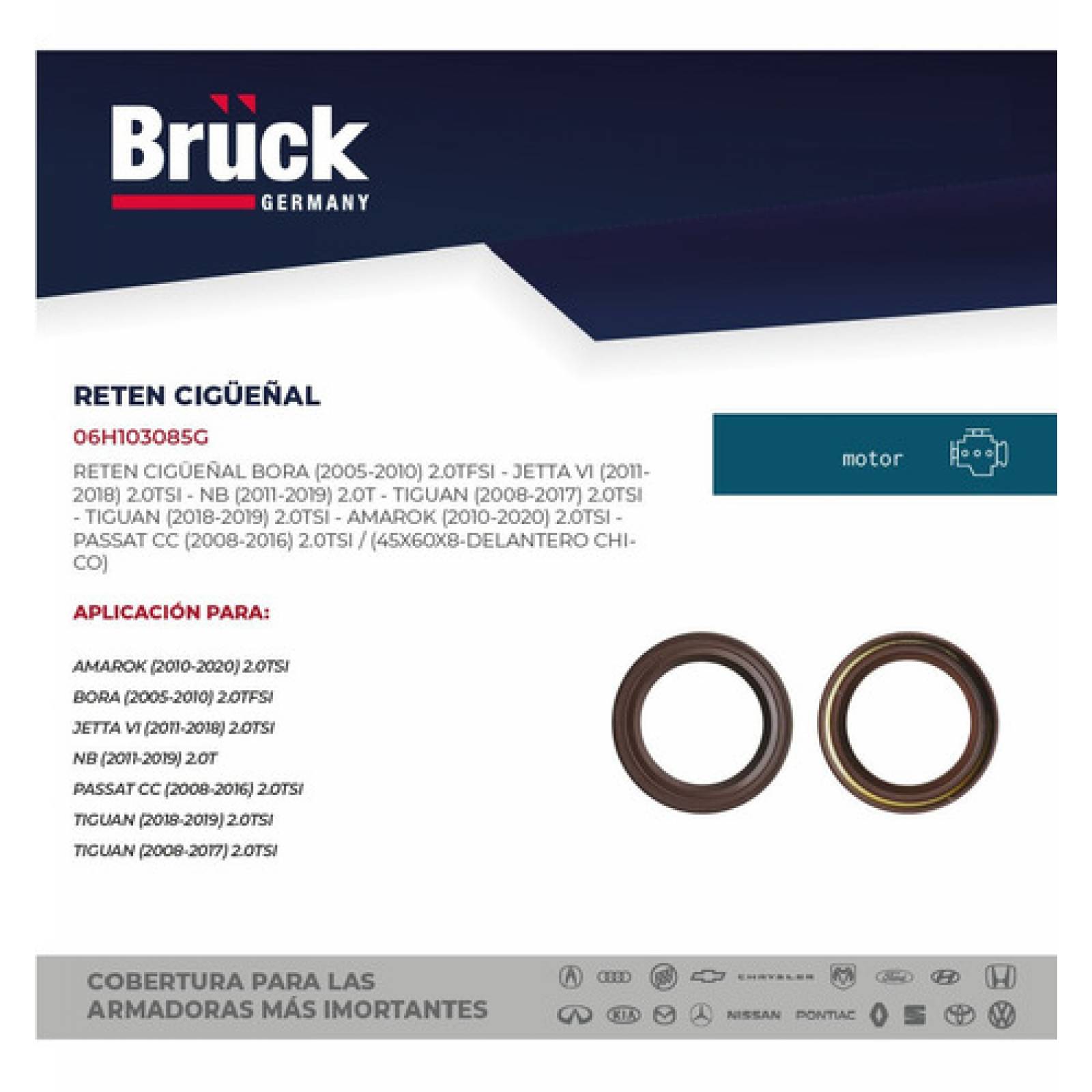 Reten Cigueñal Vw Amarok 2012 2.0 16v 06h103085g