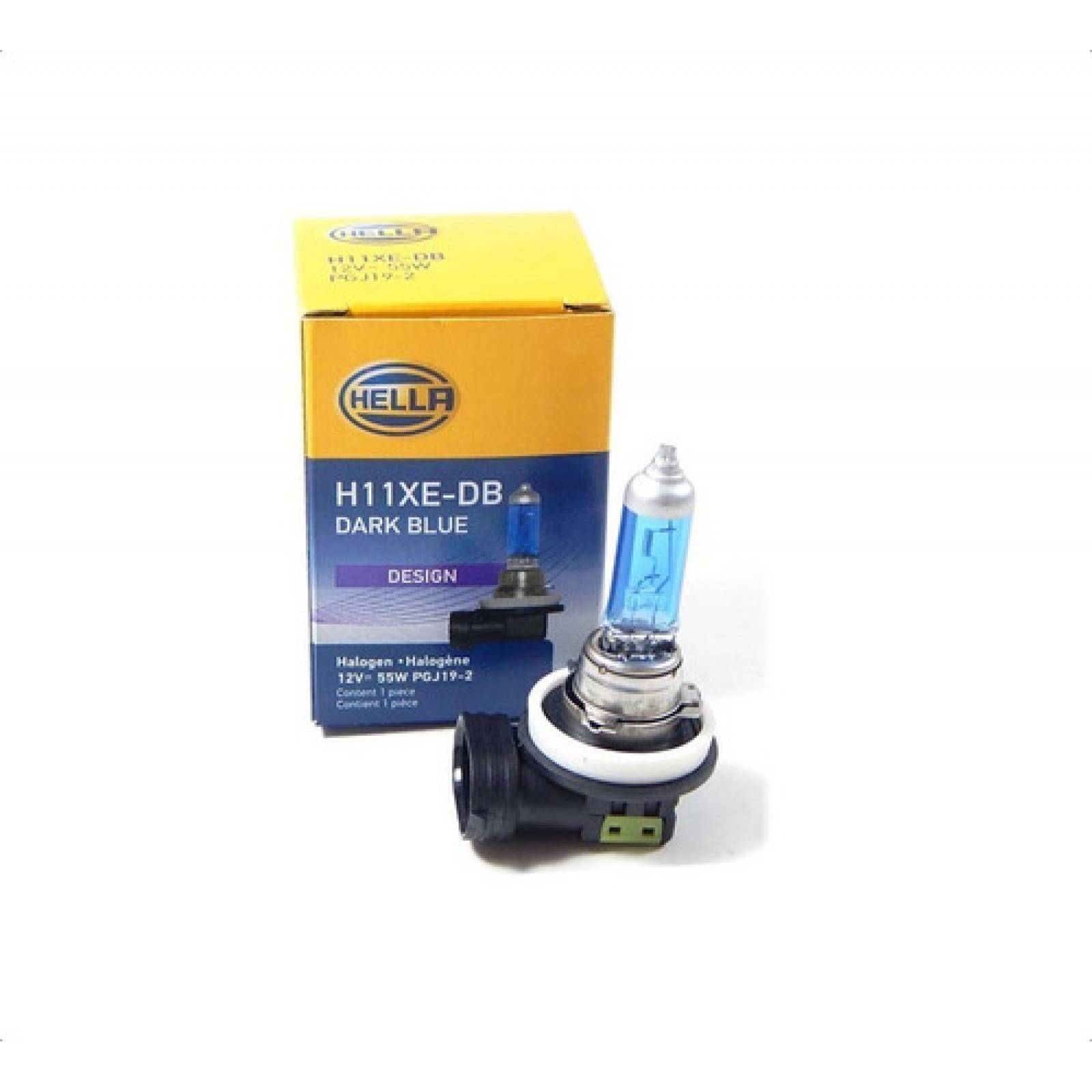Foco H11 Luz Blanca Dark Blue 55 Watts Pgj19-2 Hella