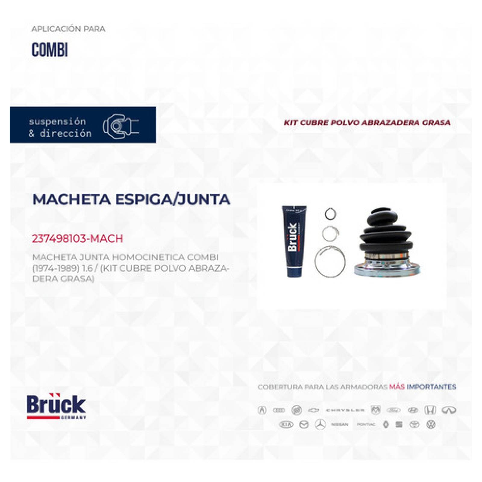 Kit Macheta Junta Homocineticacubre Polvo Combi 1.6 1.8 Lts