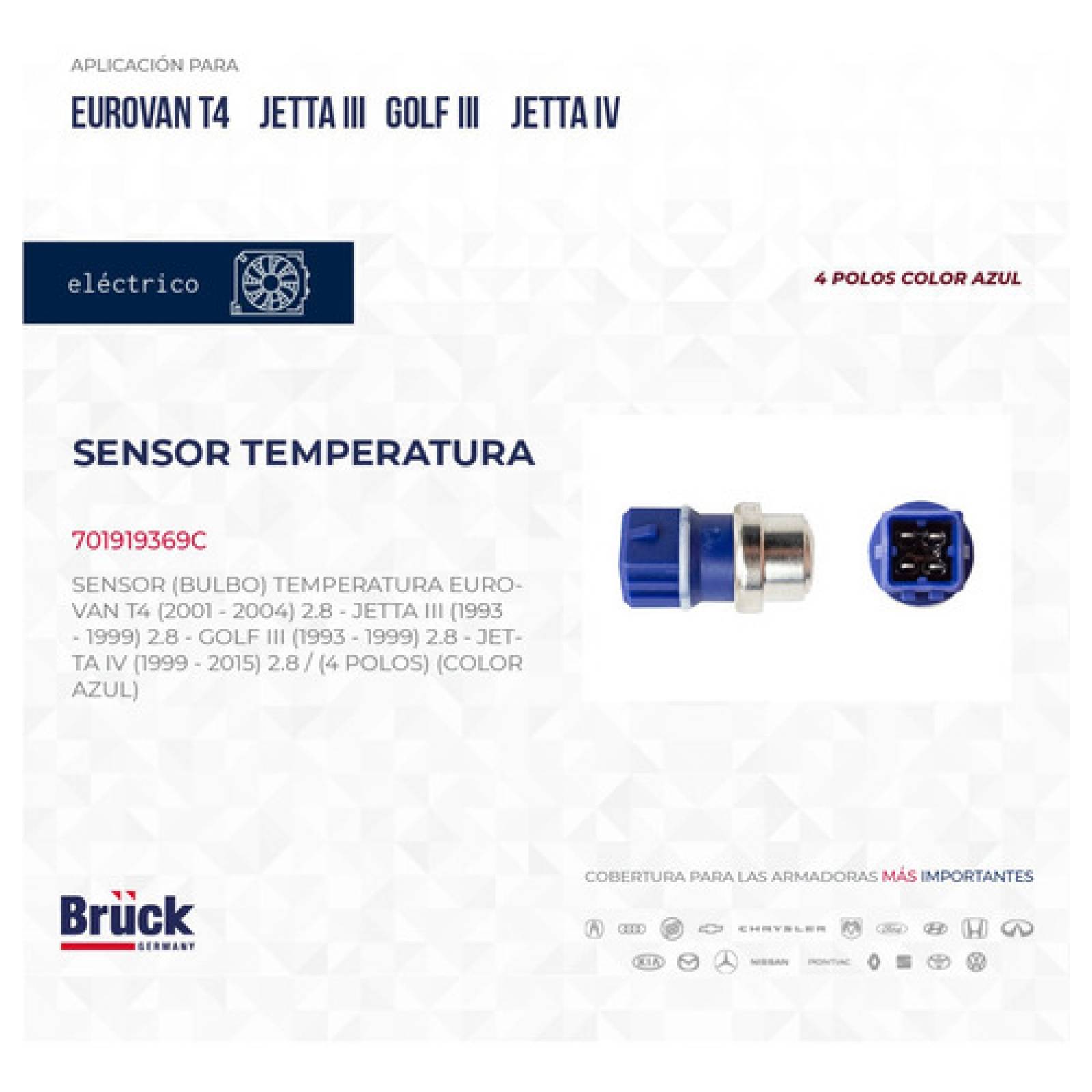 Bulbo Sensor Temperatura Golf-jetta A3 93-99 Eurovan 2.5 L