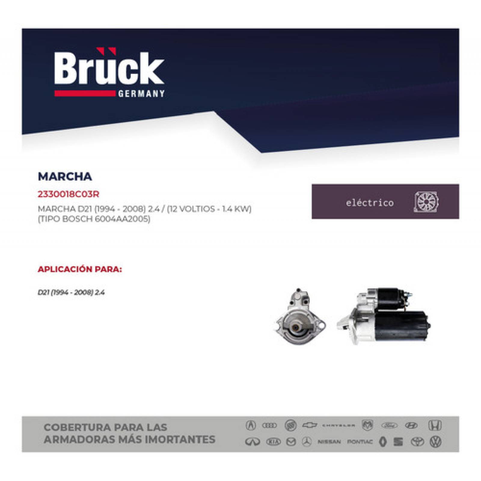 Marcha Motor Arranque Nissan Pick Up D21 12 Volts 1.4 Kw