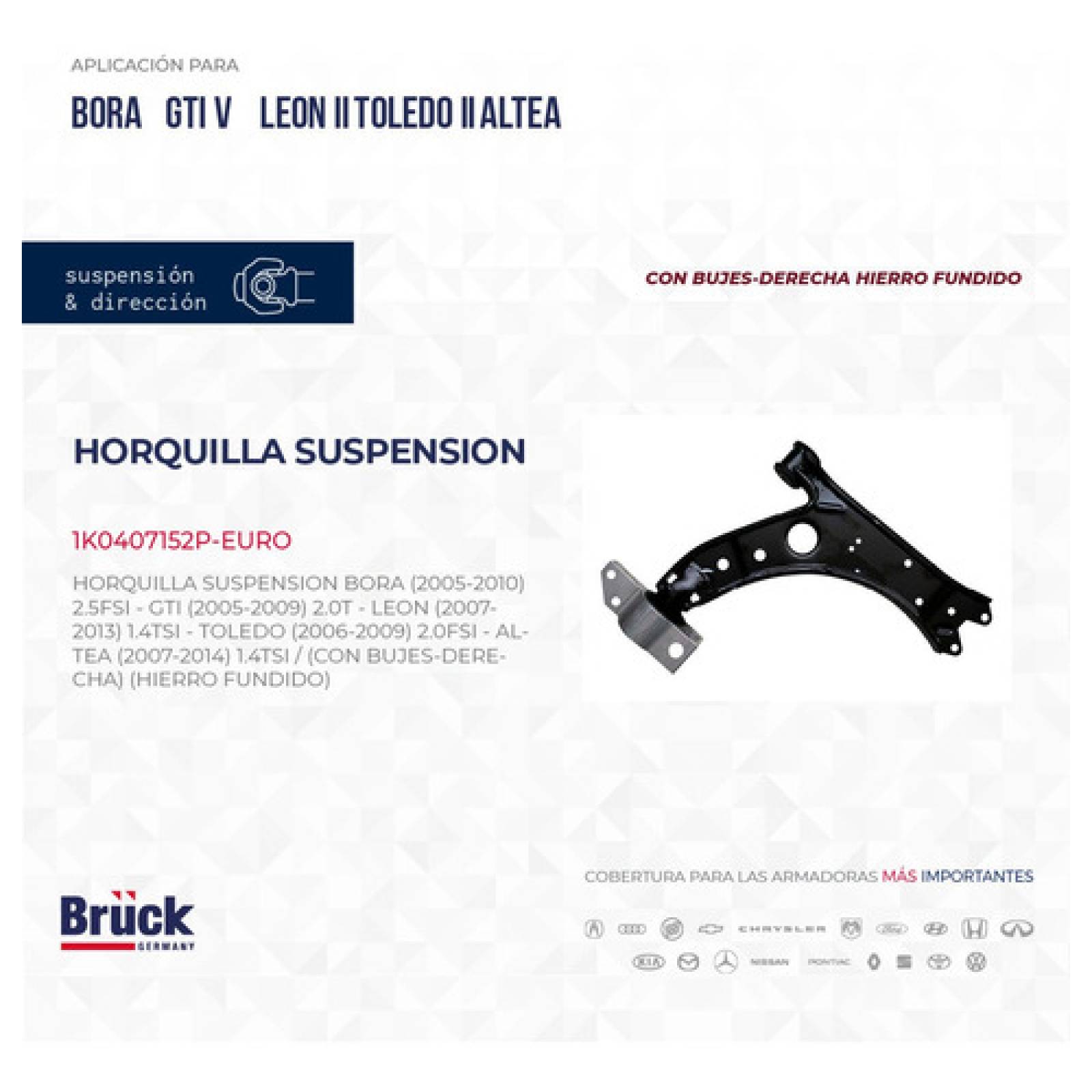 Horquilla Suspension Bora 05 - 10 Golf Gti A5 C/ Bujes Der