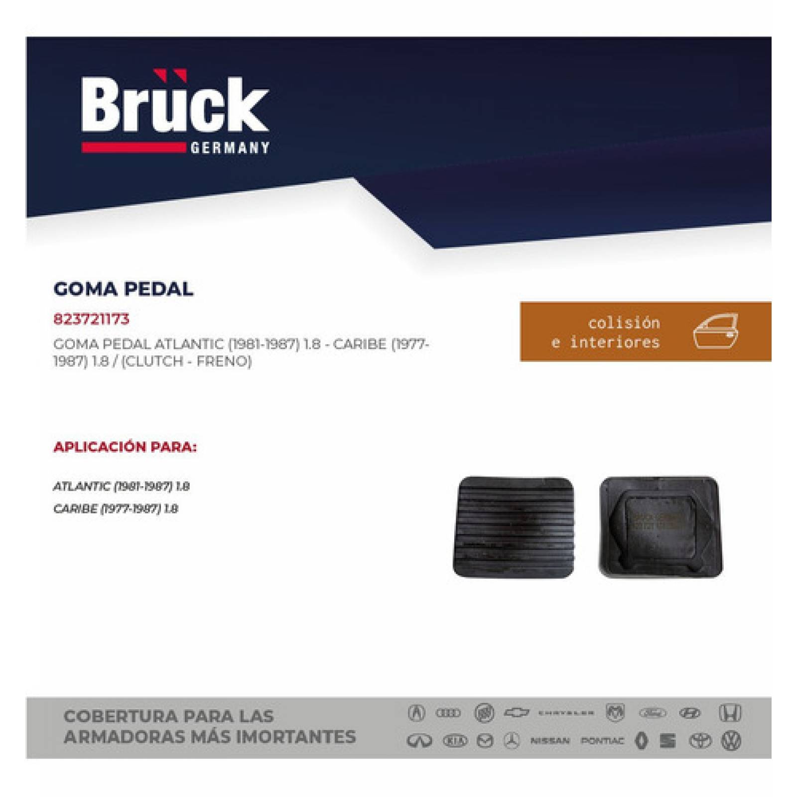 Goma Pedal Clutch Freno Volkswagen Caribe Atlantic