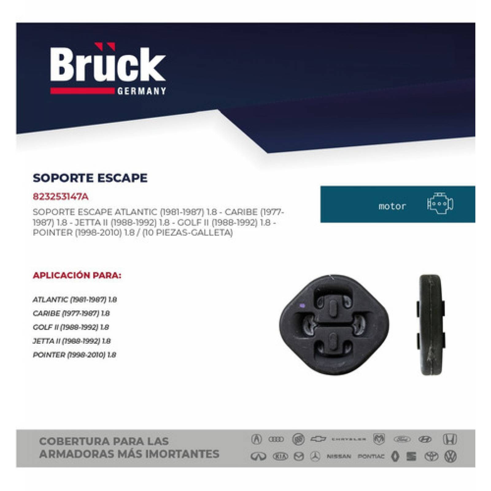 Soporte Escape Galleta Pointer Golf Jetta 87-92 Cbe Atlan