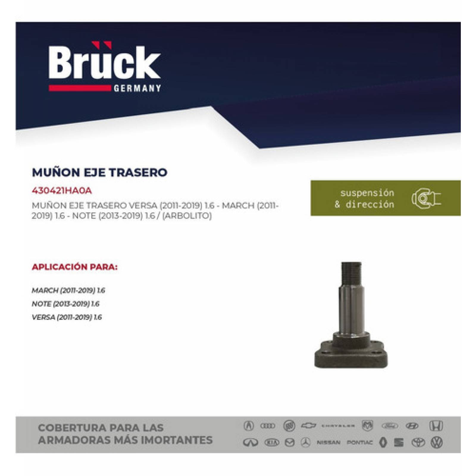 Mango Eje Trasero Nissan Versa 2012 1.6 Bruck-germany