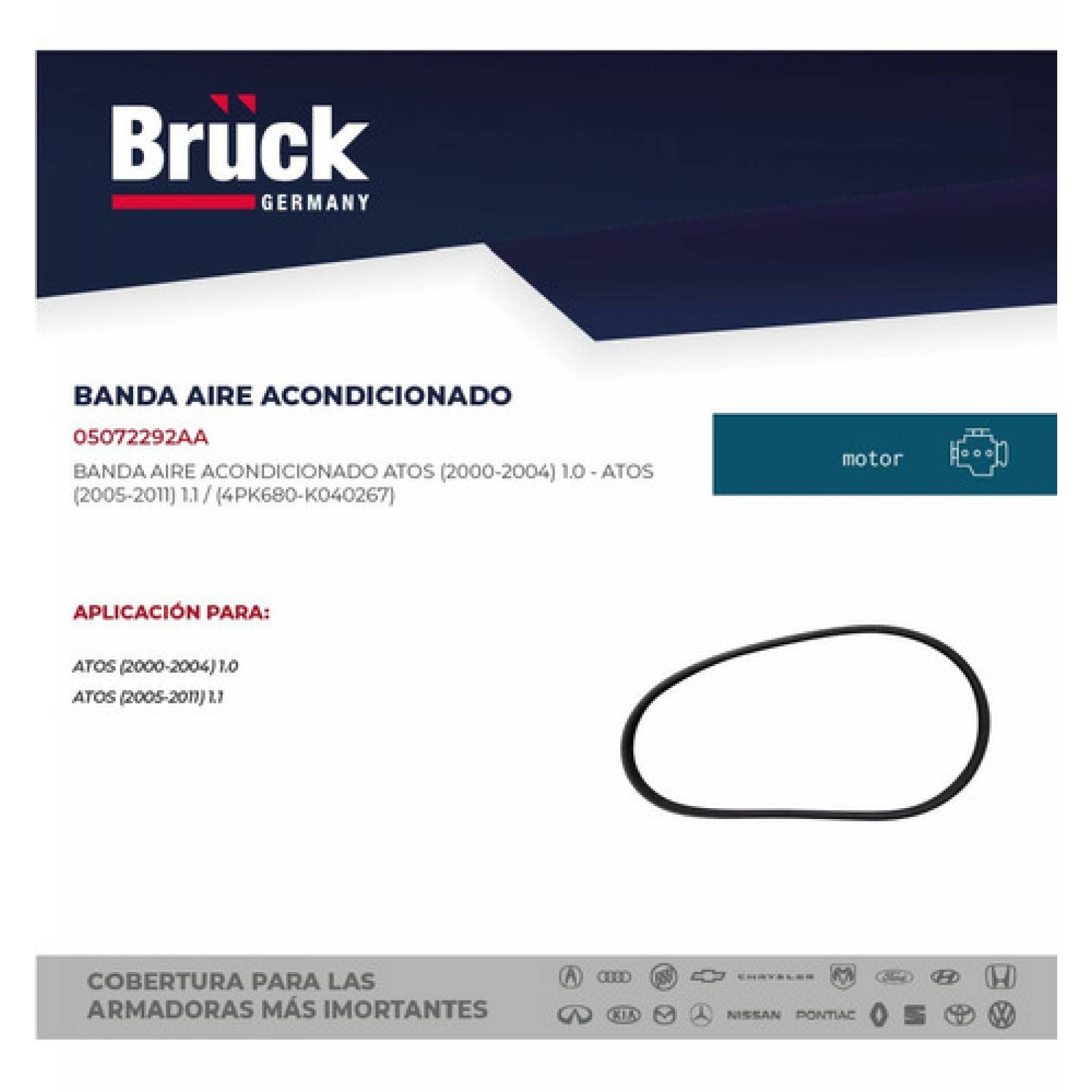 Banda Aire Acondicionado Atos 03-08  1.0 1.1 Lts 4pk680