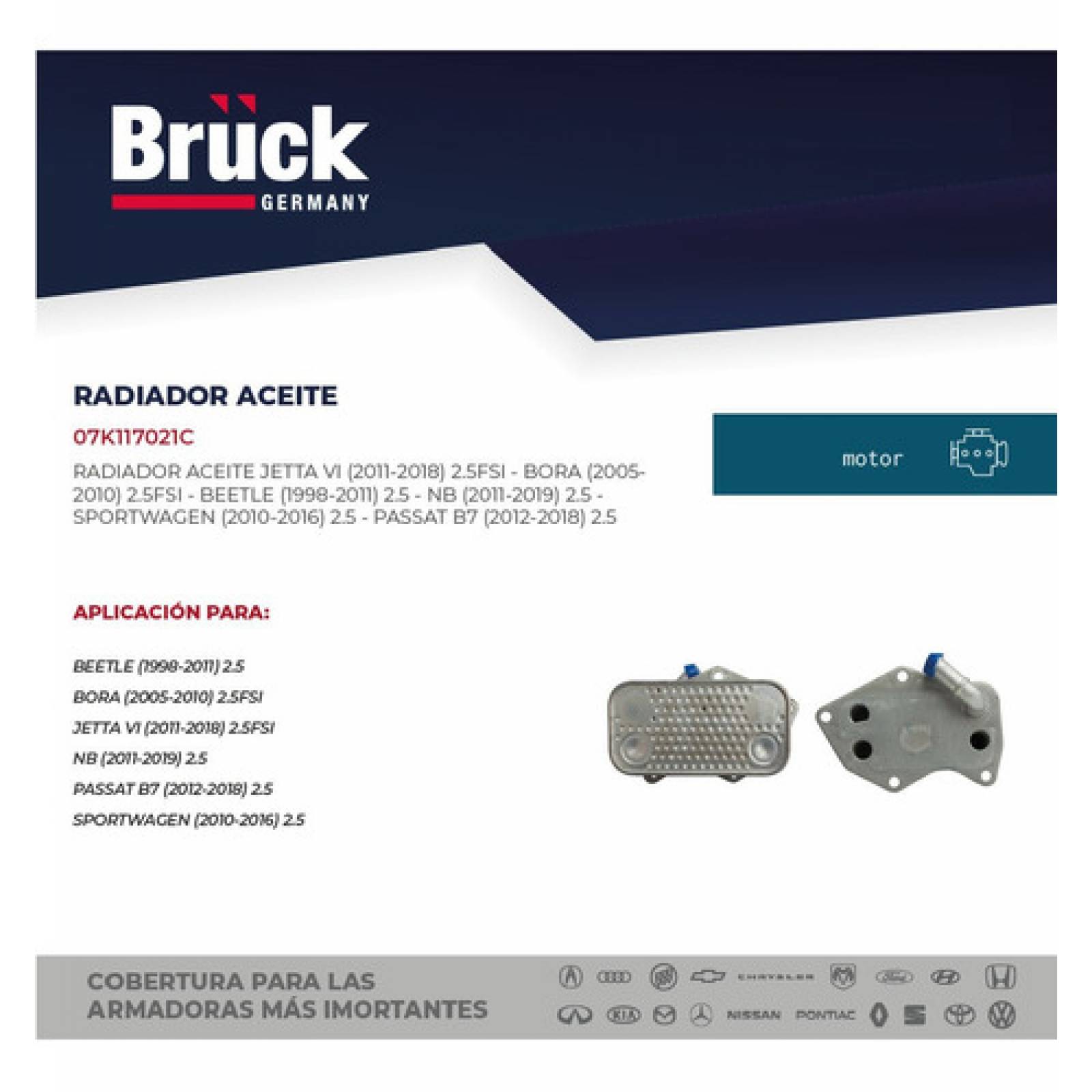 Radiador Aceite Jetta 2013 2.5 20v 07k117021c