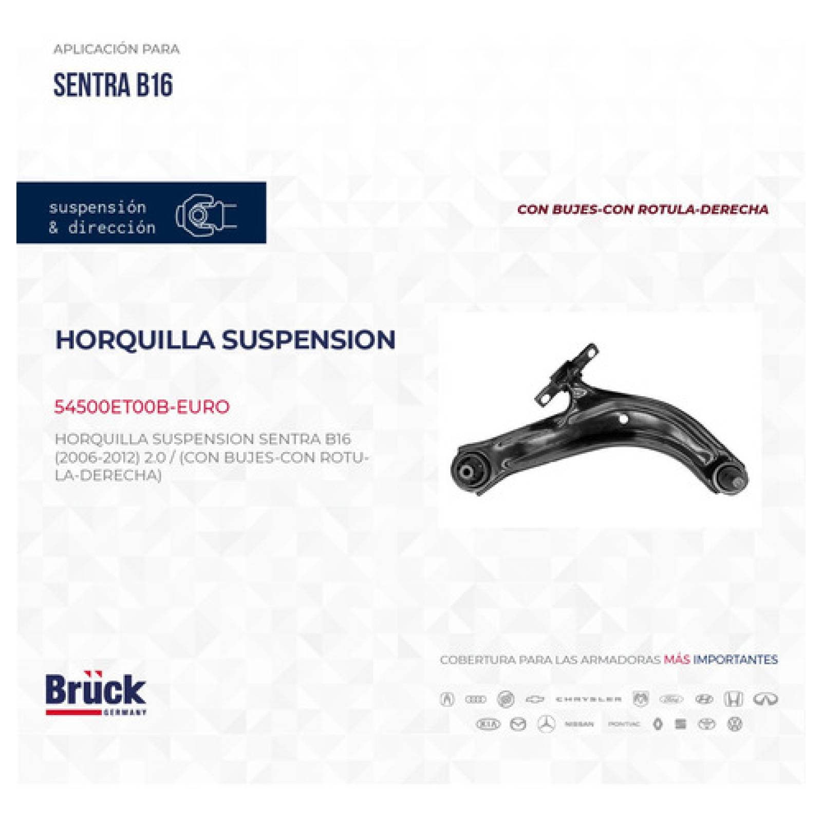 Horquilla Nissan Sentra 2006-2010 Derecha C/buje Euroespaña