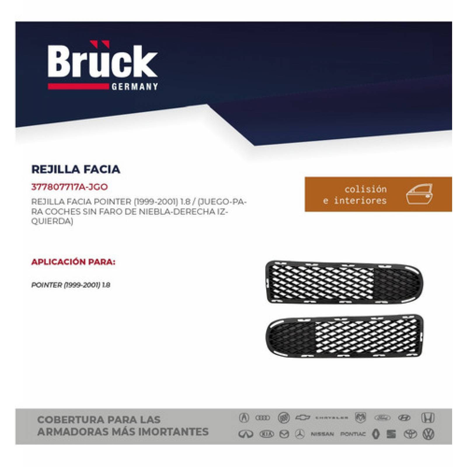 Rejilla Facia Pointer 01 02 03 04 05 Piloto Izquierda S/faro