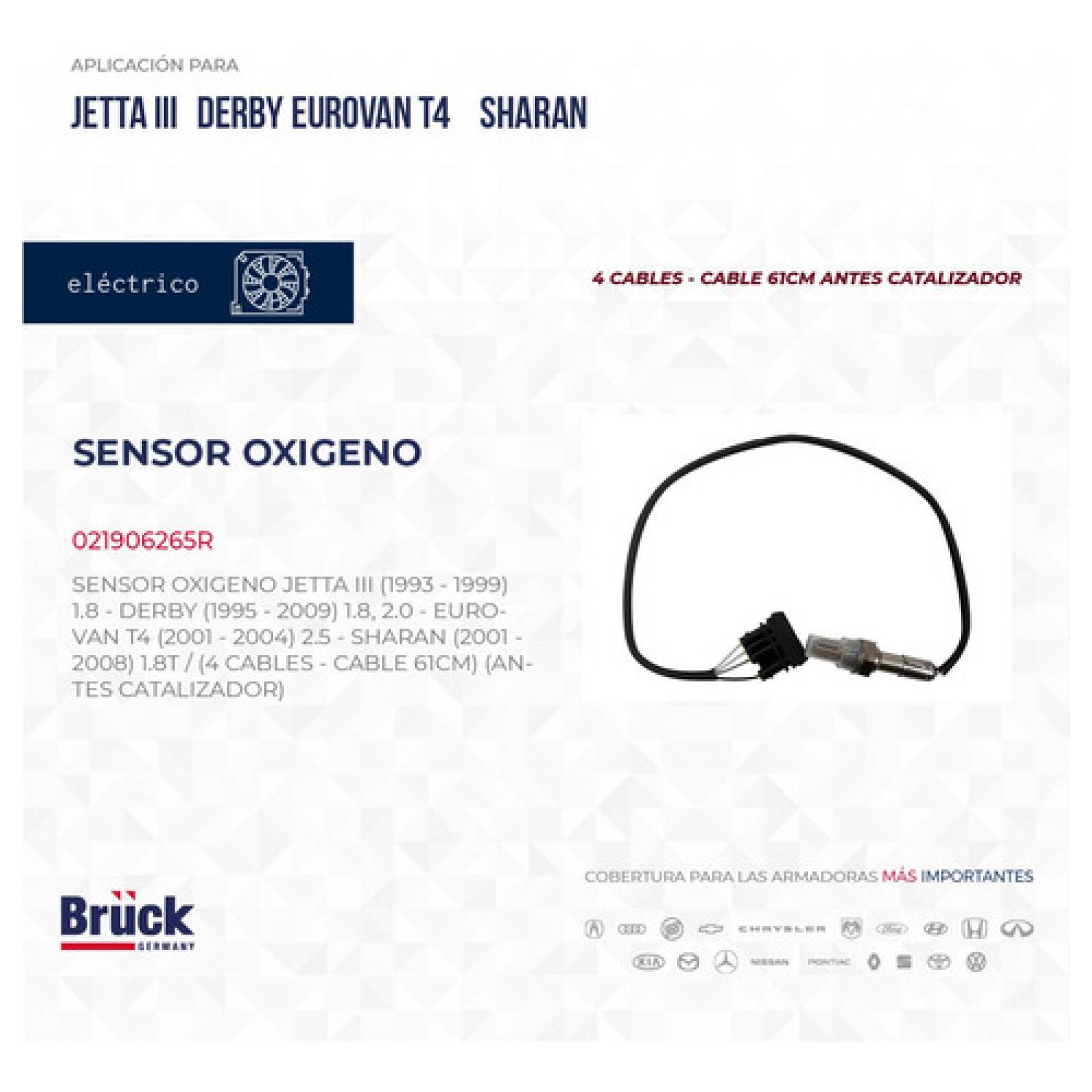 Sensor Oxigeno Jetta A3 1993 - 1999 Derby Antes Catalizador