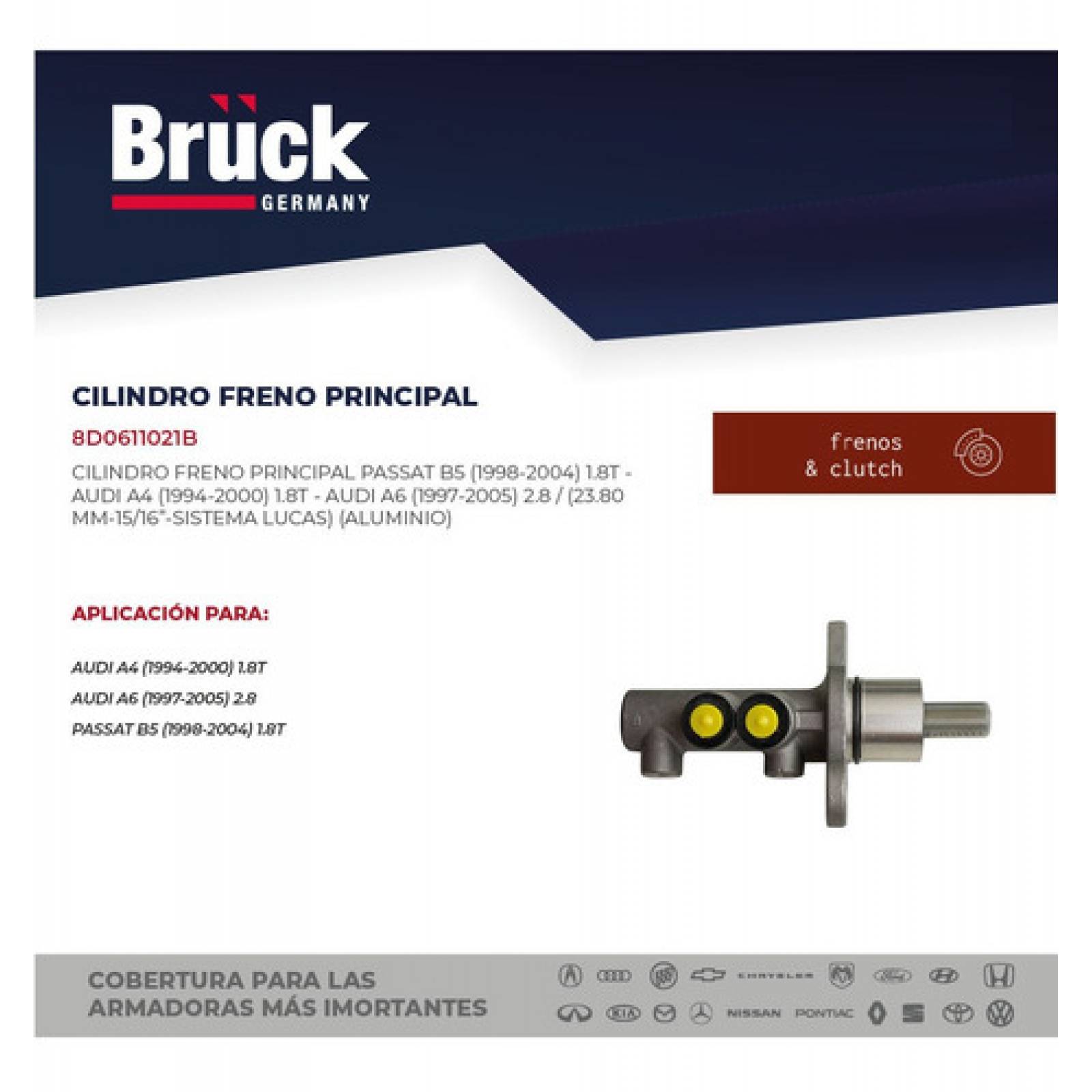 Cilindro Maestro Bomba Freno Audi A4 1998 1.8