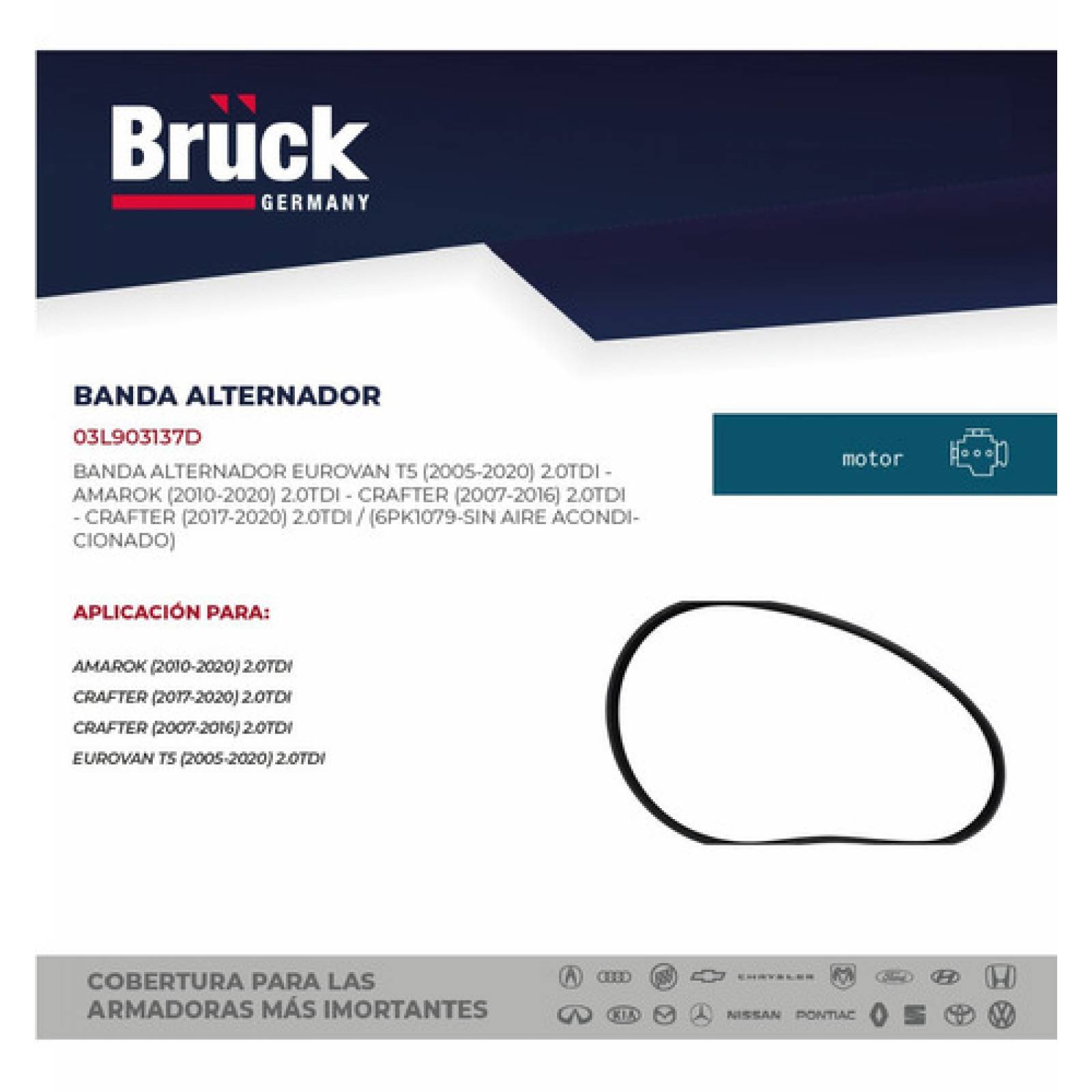 Banda Alternador Amarok Crafter 2011 2.0 Lts Diesel S/ A A