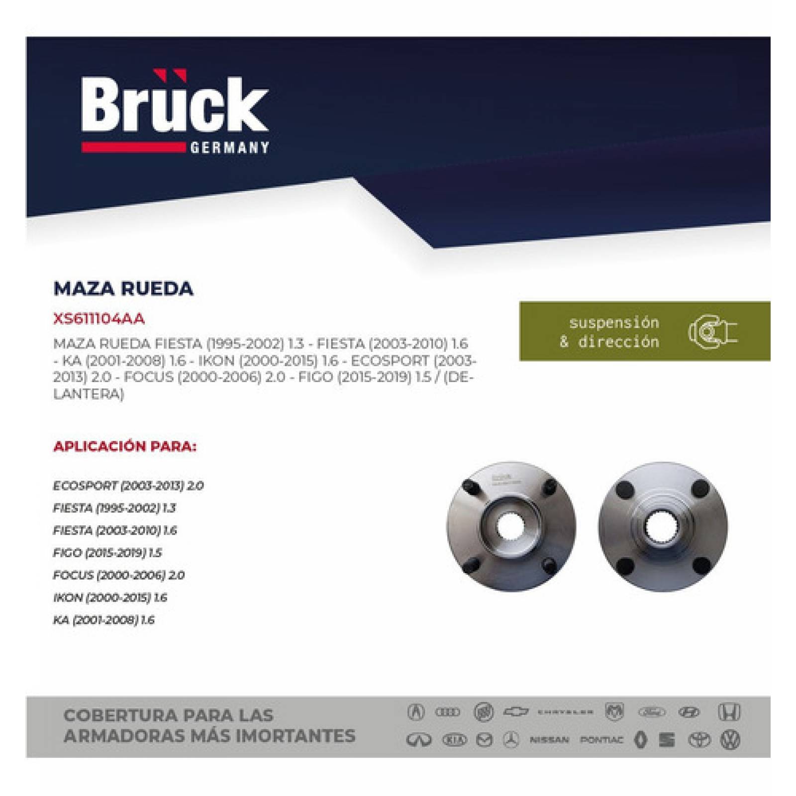 Maza Rueda Delantera Ford Ka Fiesta Ikon Ecosport Focus Figo