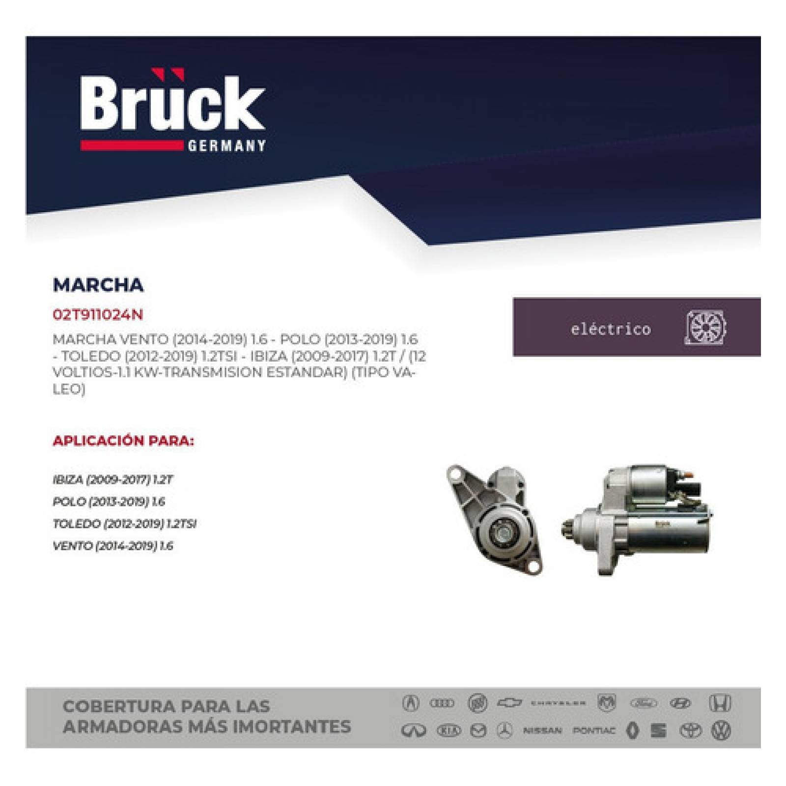 Marcha Motor Arranque Vw Vento 2015 1.6 16v 02t911024n