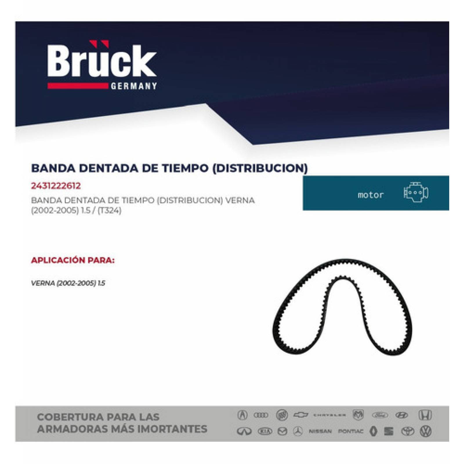 Banda Distribucion Tiempo Dodge Verna 1.5 Litros 2004 - 2006