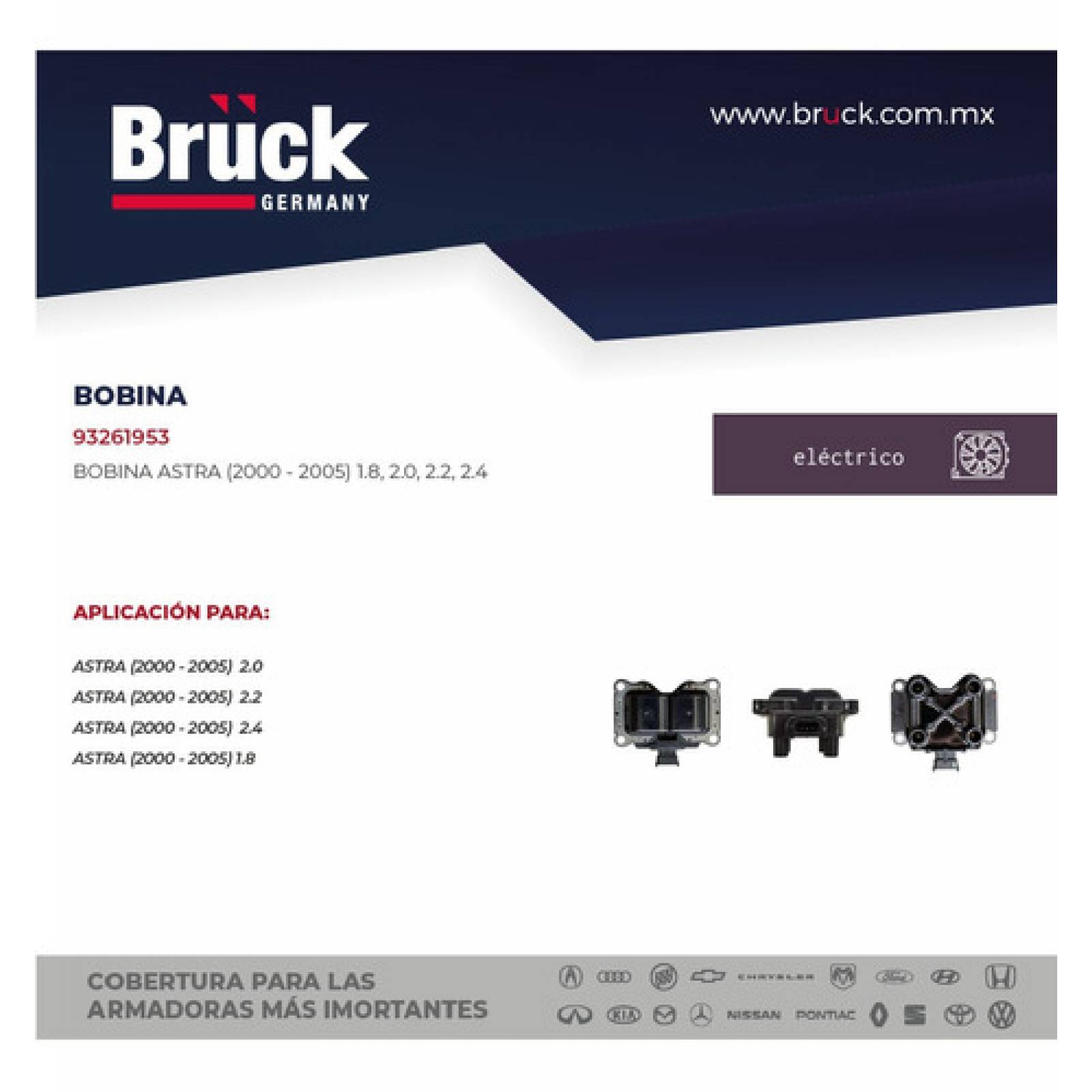 Bobina Encendido Astra 2004 1.8, 2.0, Y 2.4 Lts 93261953