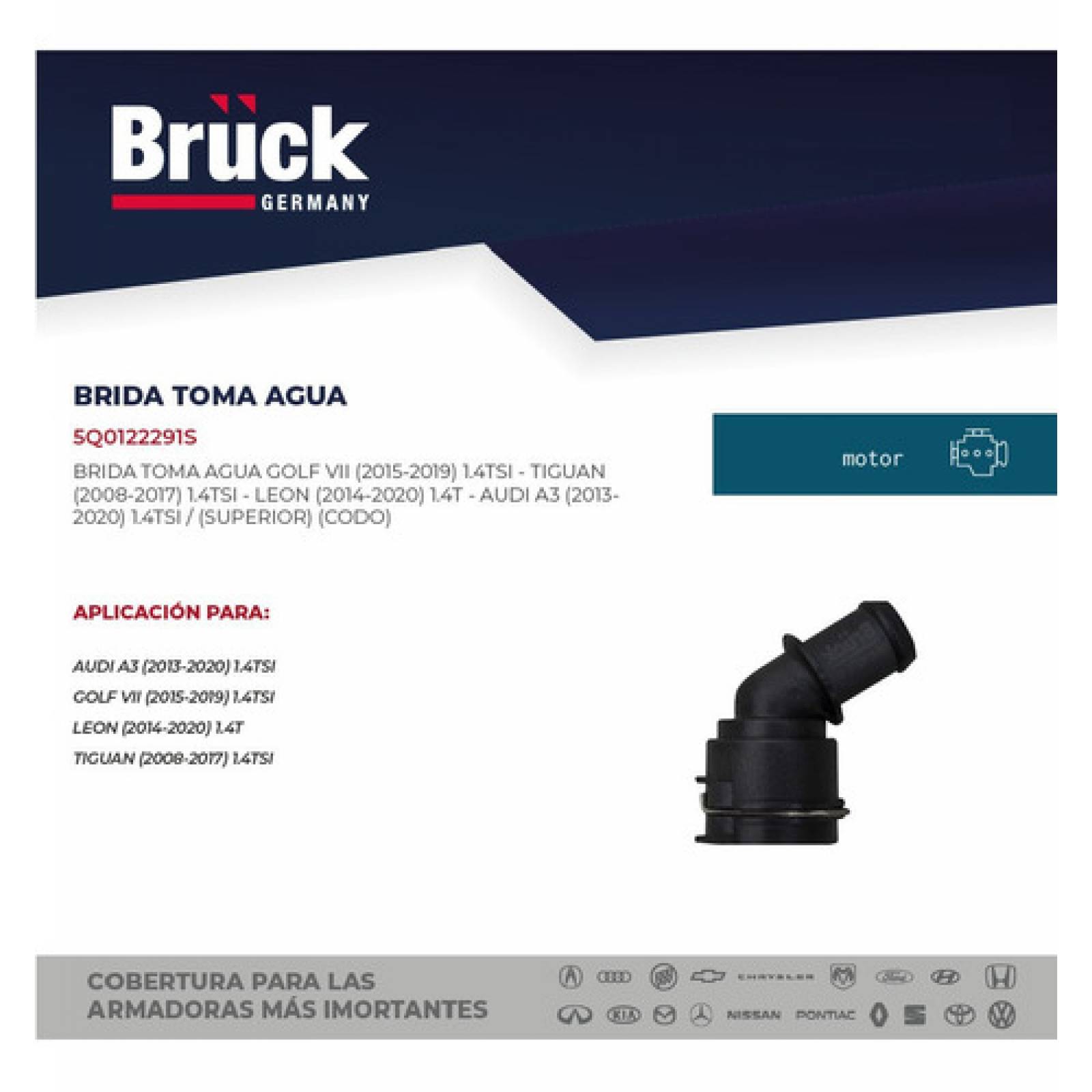 Codo Toma Agua Superior Audi A3 2012 1.4 Bruck-germany