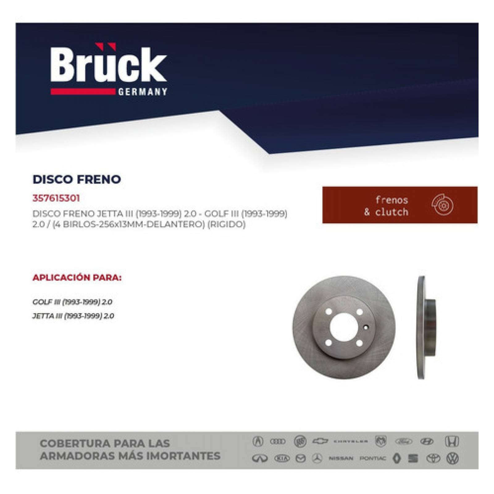 Disco Freno Delant Rigido Jetta Golf A3 93 - 96 97 98 99