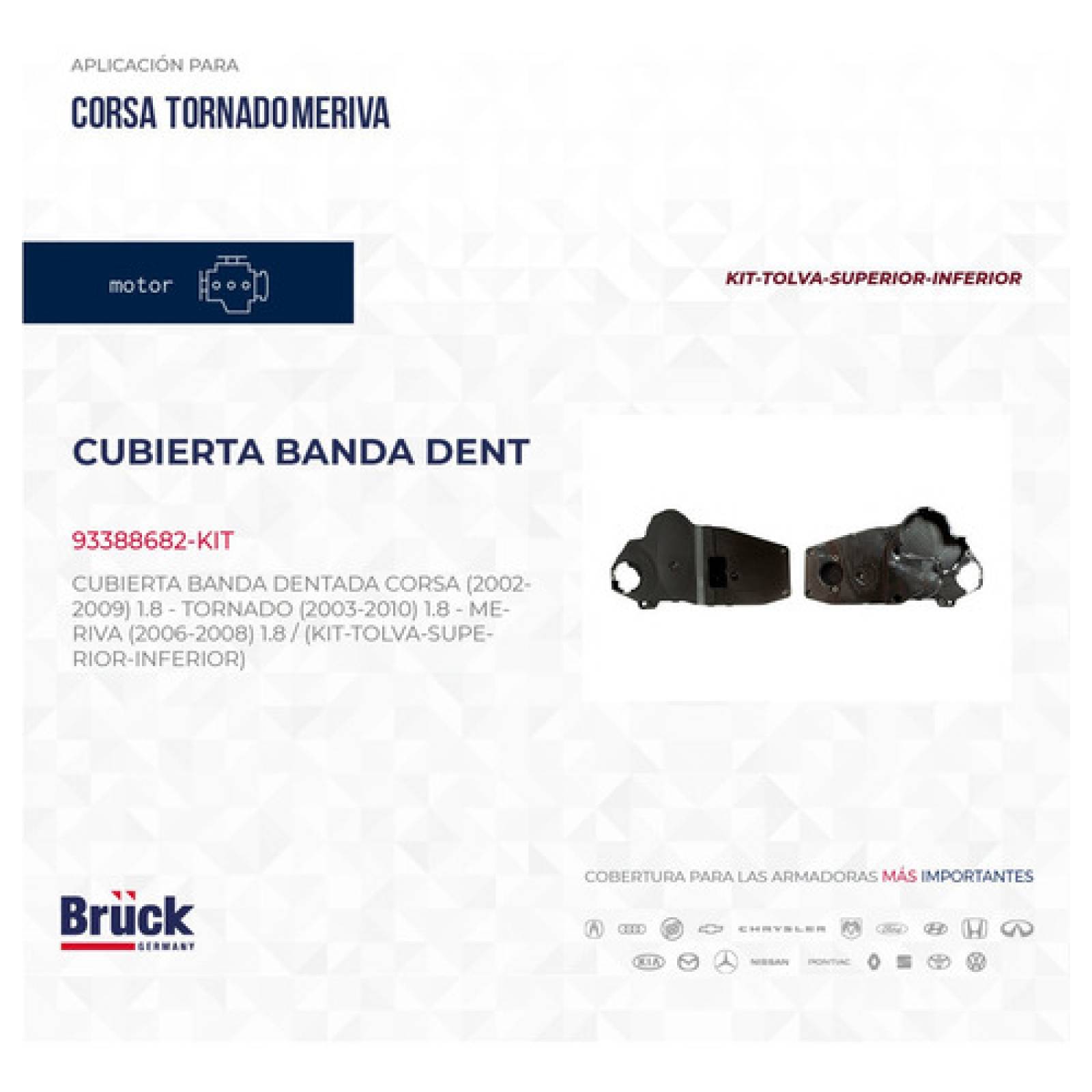 Kit Tolva Distribucion Corsa Meriva Cubierta Banda C/detalle