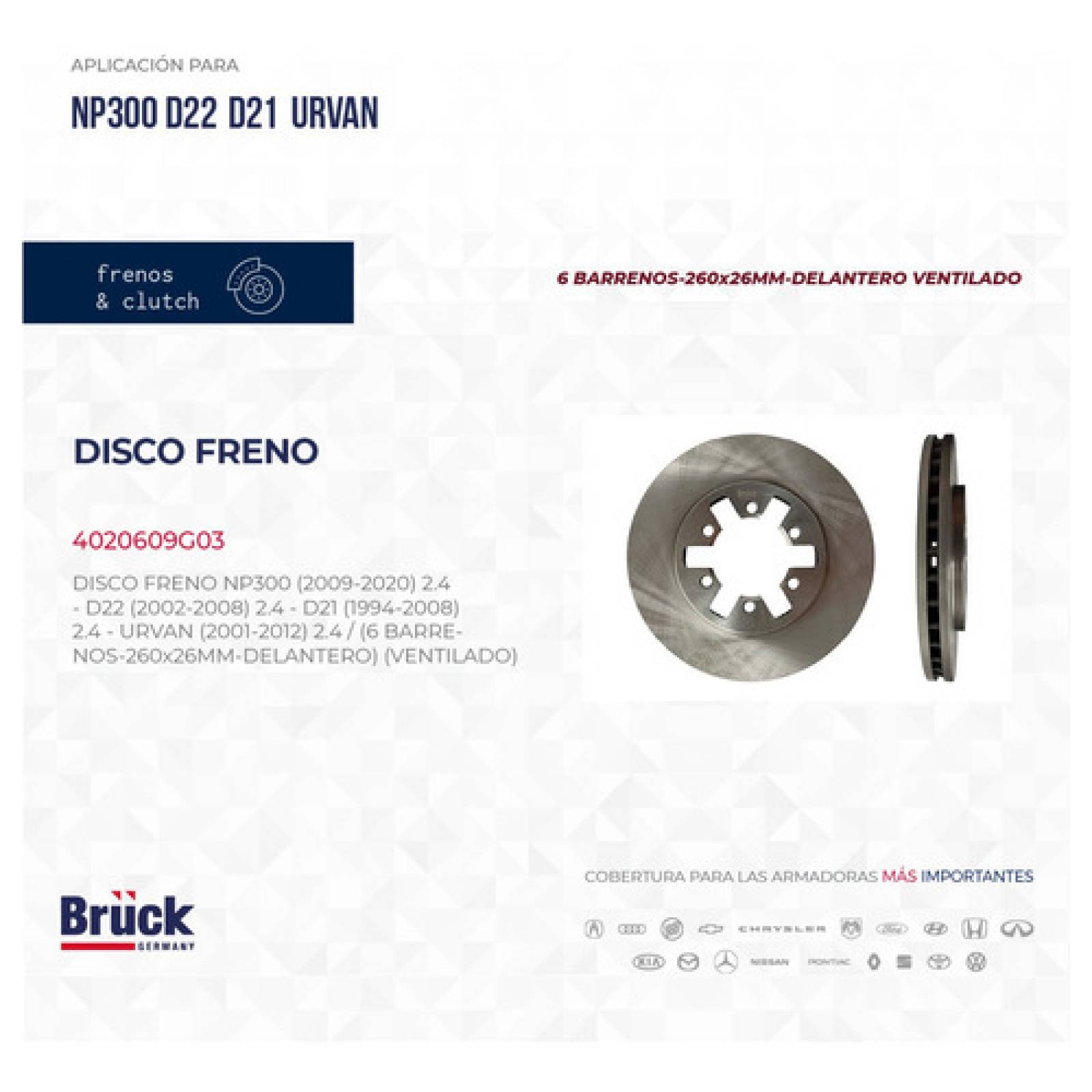 Disco Freno Nissan D21 1993 3.0 12v 4020609g03