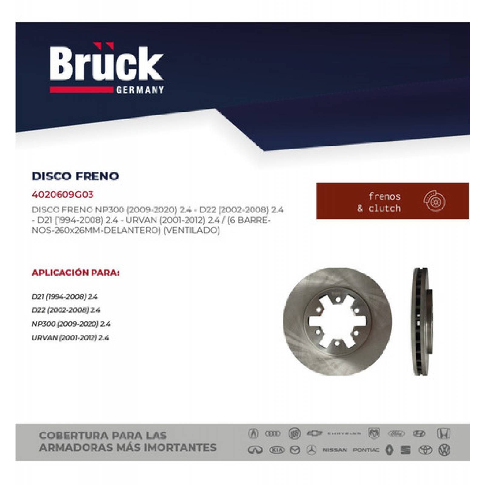 Disco Freno Nissan D21 1993 3.0 12v 4020609g03