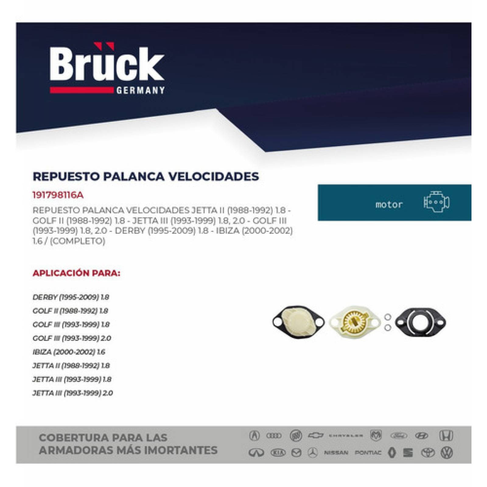 Repuesto Palanca Velocidades Jetta 1990 2.0 16v 191798116a