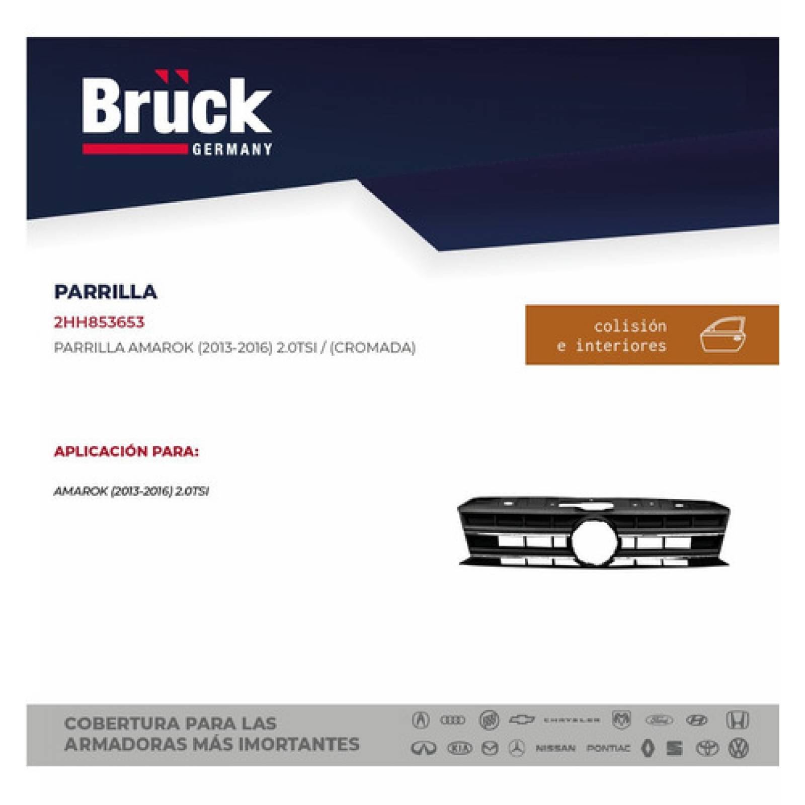 Parrilla Amarok 13-16 (cromada)