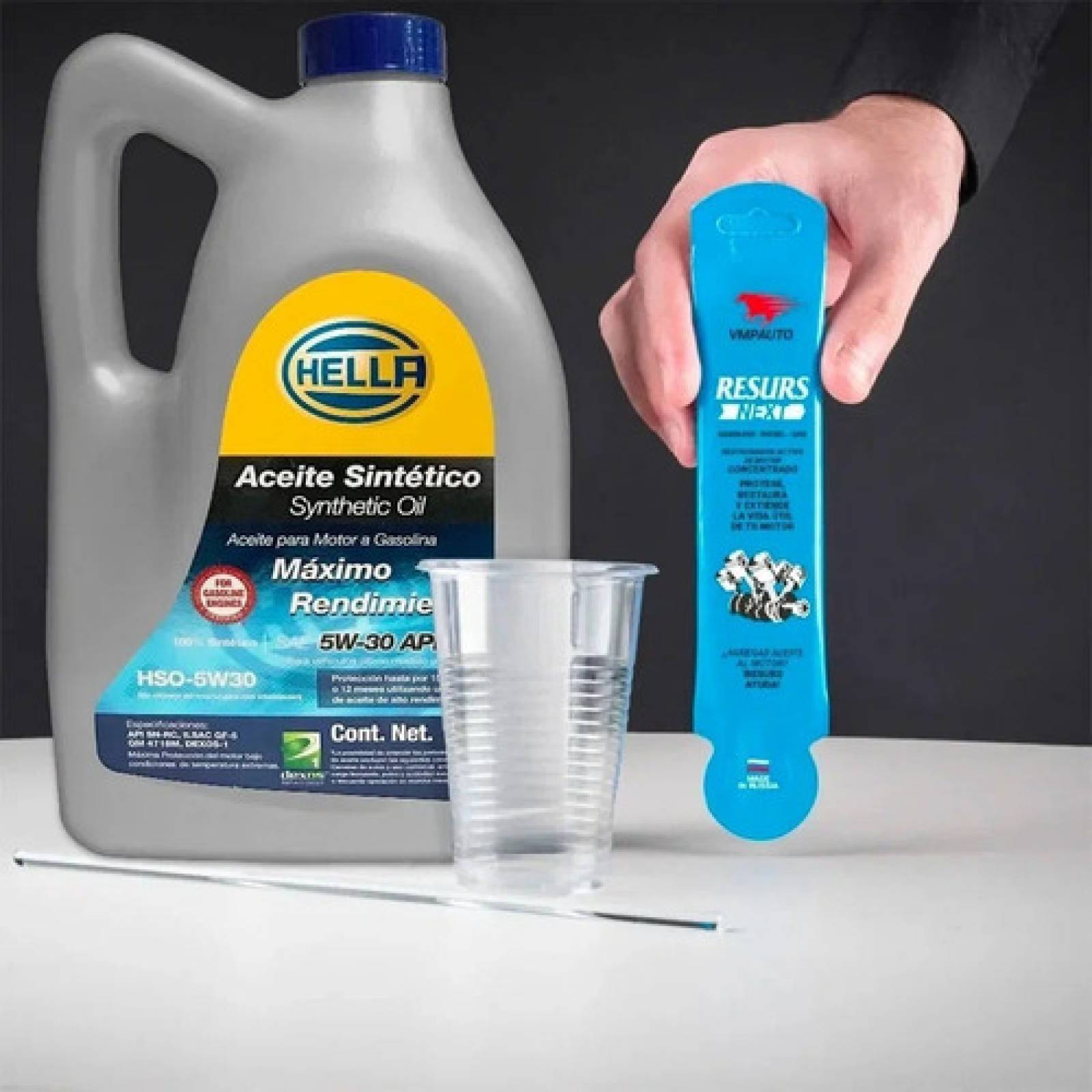 Aceite Sintetico 5 Lts Hella 5w30 + Resurs Next Promocion