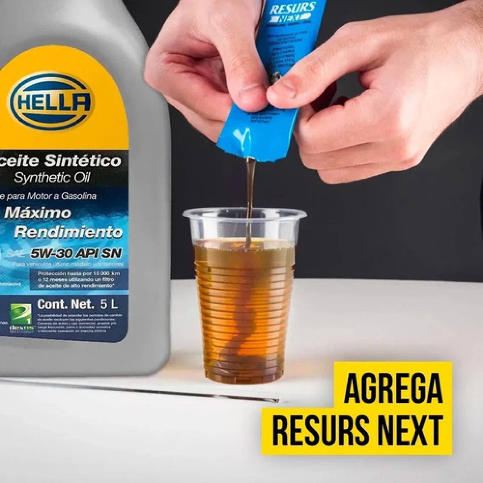 Aceite Sintetico 5 Lts Hella 5w30 + Resurs Next Promocion