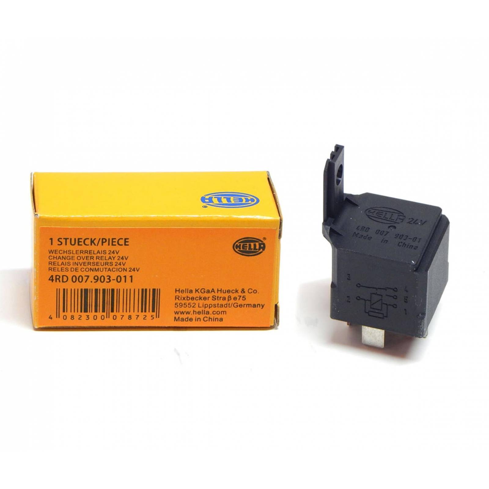 Relevador Relay Universal 24v 10/20a 5t C/resistencia Hella
