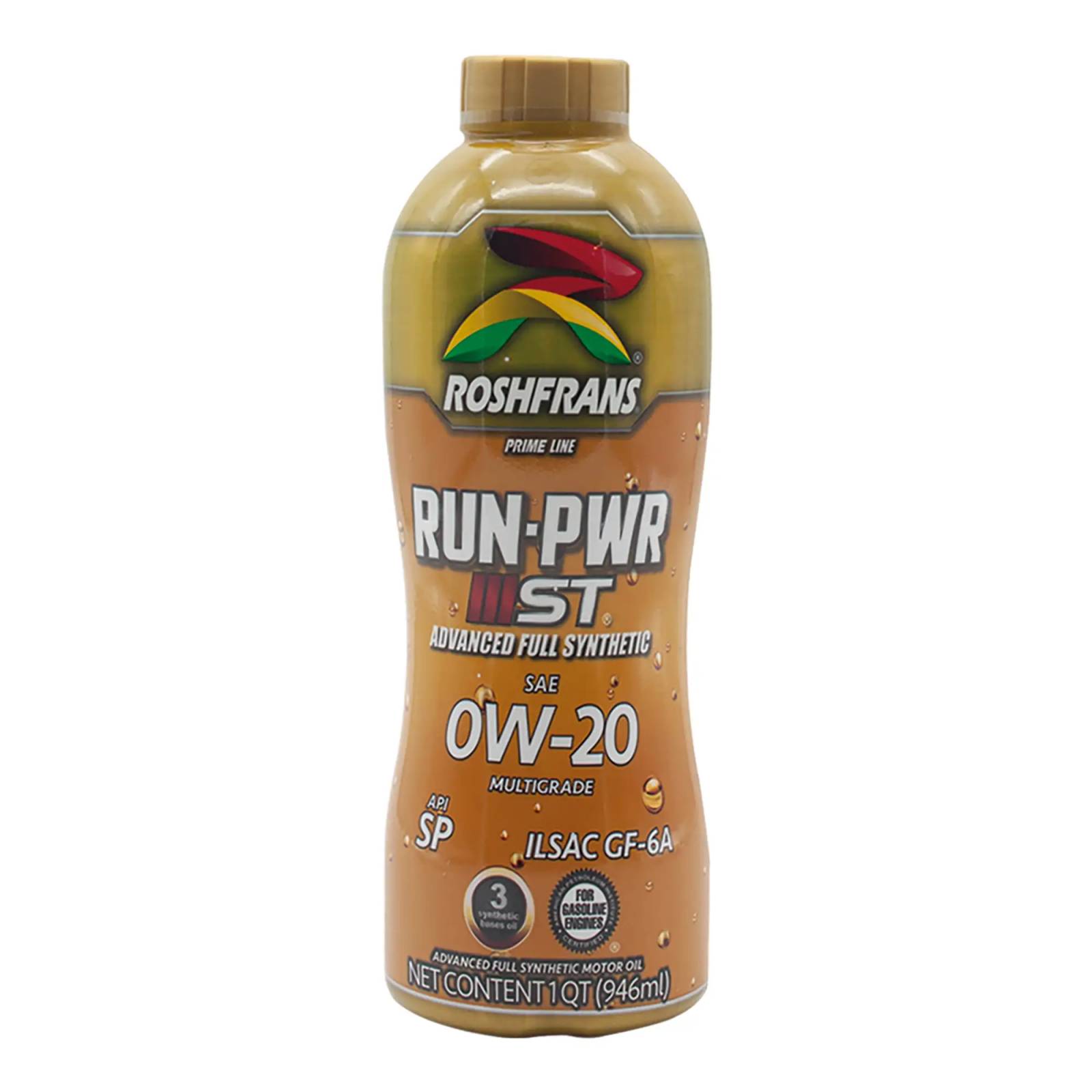 Aceite Motor Multigrado Roshfrans Tri-Sintético 0W-20, 950 ml
