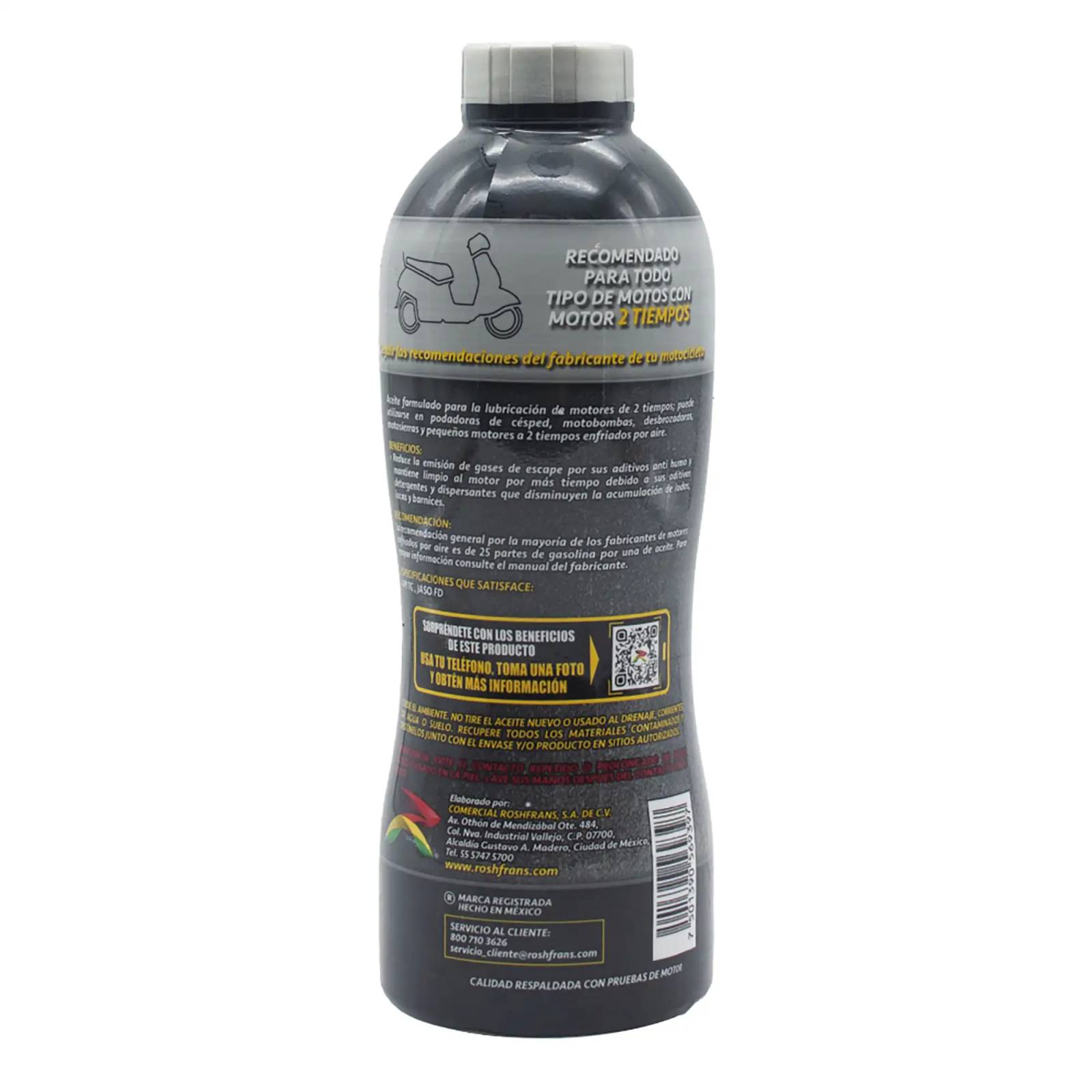 Aceite Motocicletas Roshfrans Motonic 2 Tiempos FD, 950 ml
