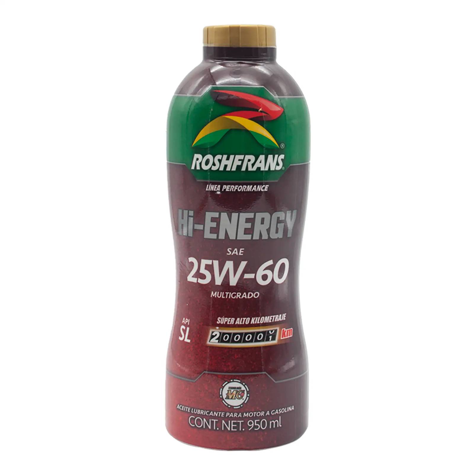 Aceite Motor Multigrado Roshfrans HI-ENERGY 25W-60, 950 ml