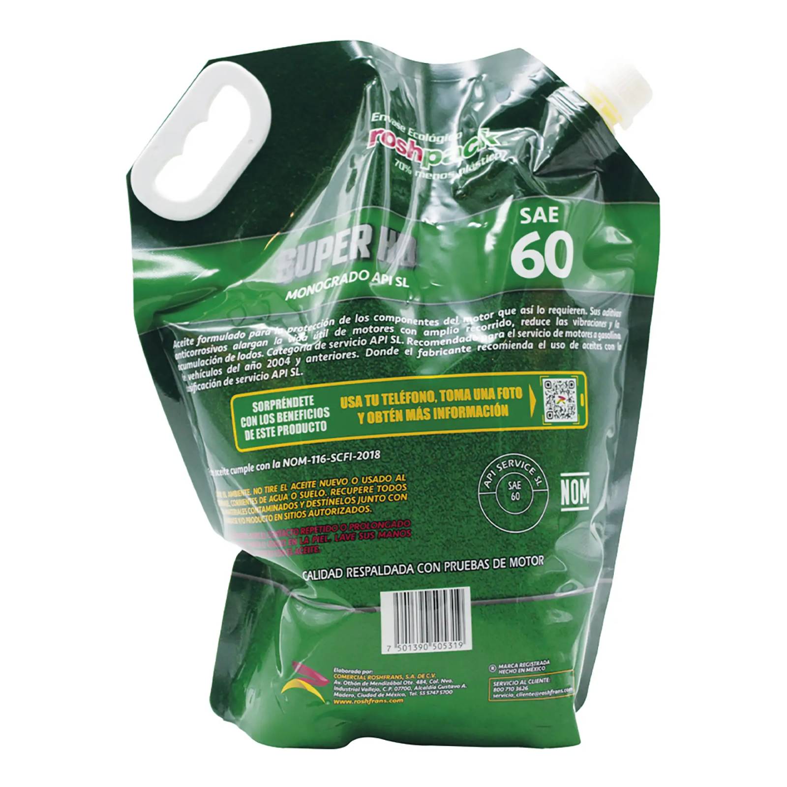 Aceite Motor Multigrado Roshfrans SUPER HD 60, 4 L