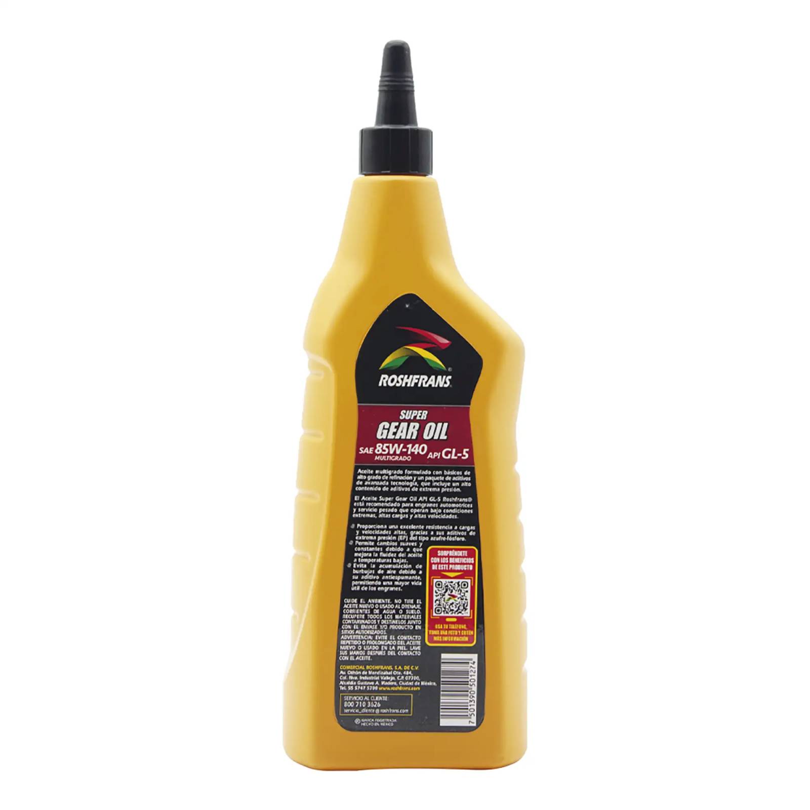 Aceite Transmisión Estándar Multigrado Roshfrans Super Gear Oil 85W-140, 950 ml