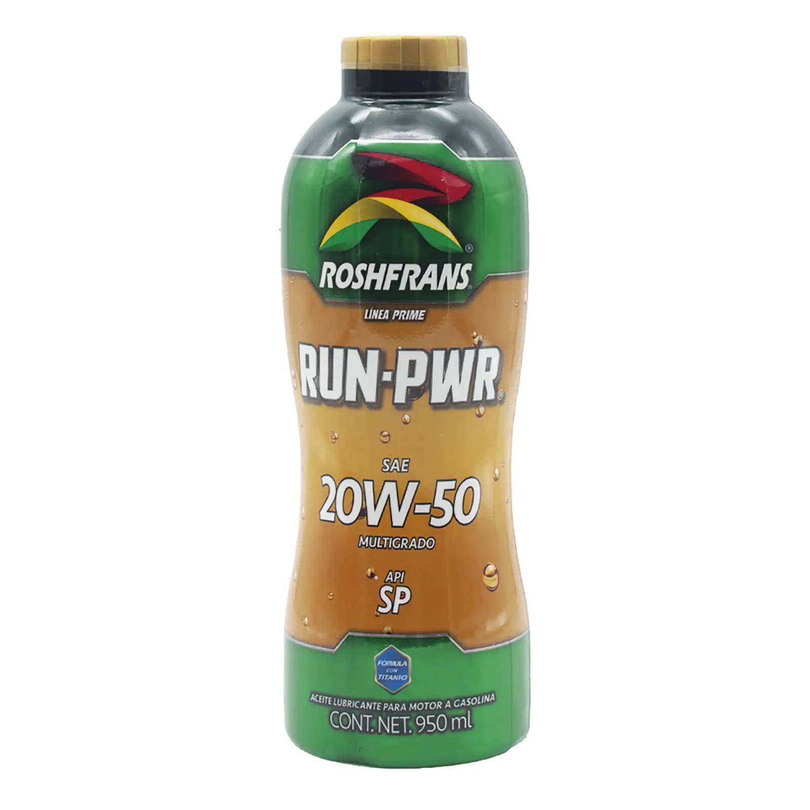 Aceite Motor Multigrado Roshfrans RUN-PWR 20W-50 SP, 950 ml